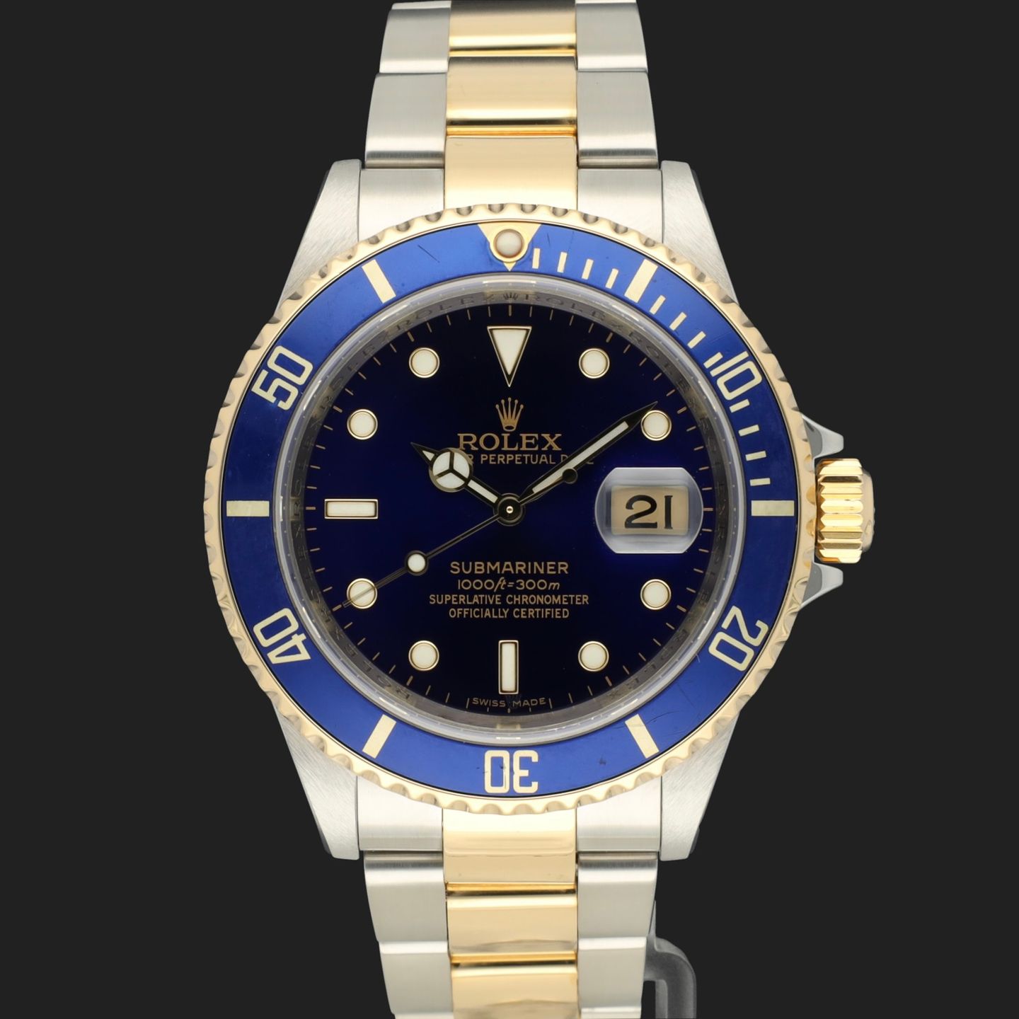 Rolex Submariner Date 16613 (2008) - 40mm Goud/Staal (3/8)