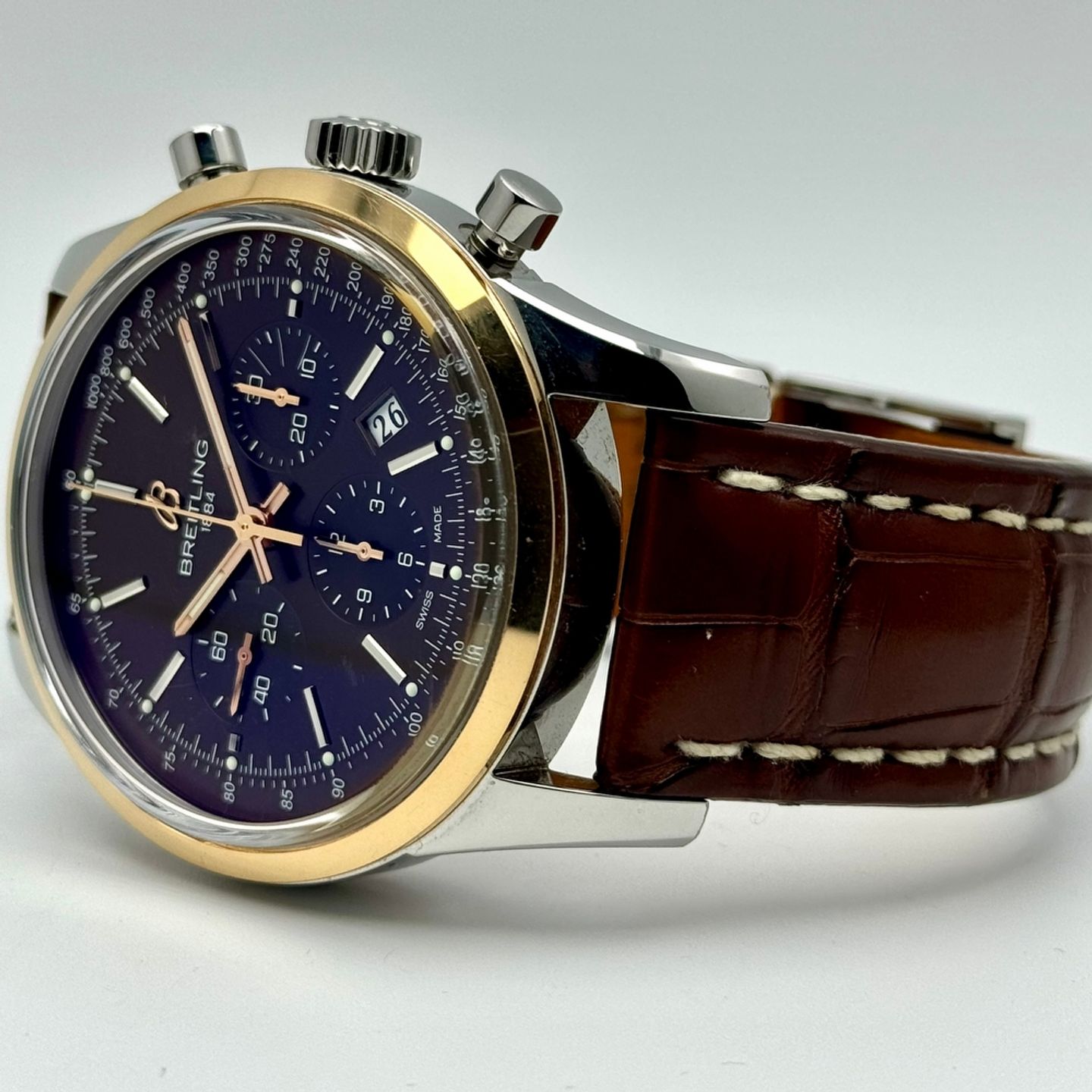 Breitling Transocean Chronograph UB015212/Q594 (2015) - Brown dial 44 mm Gold/Steel case (7/10)