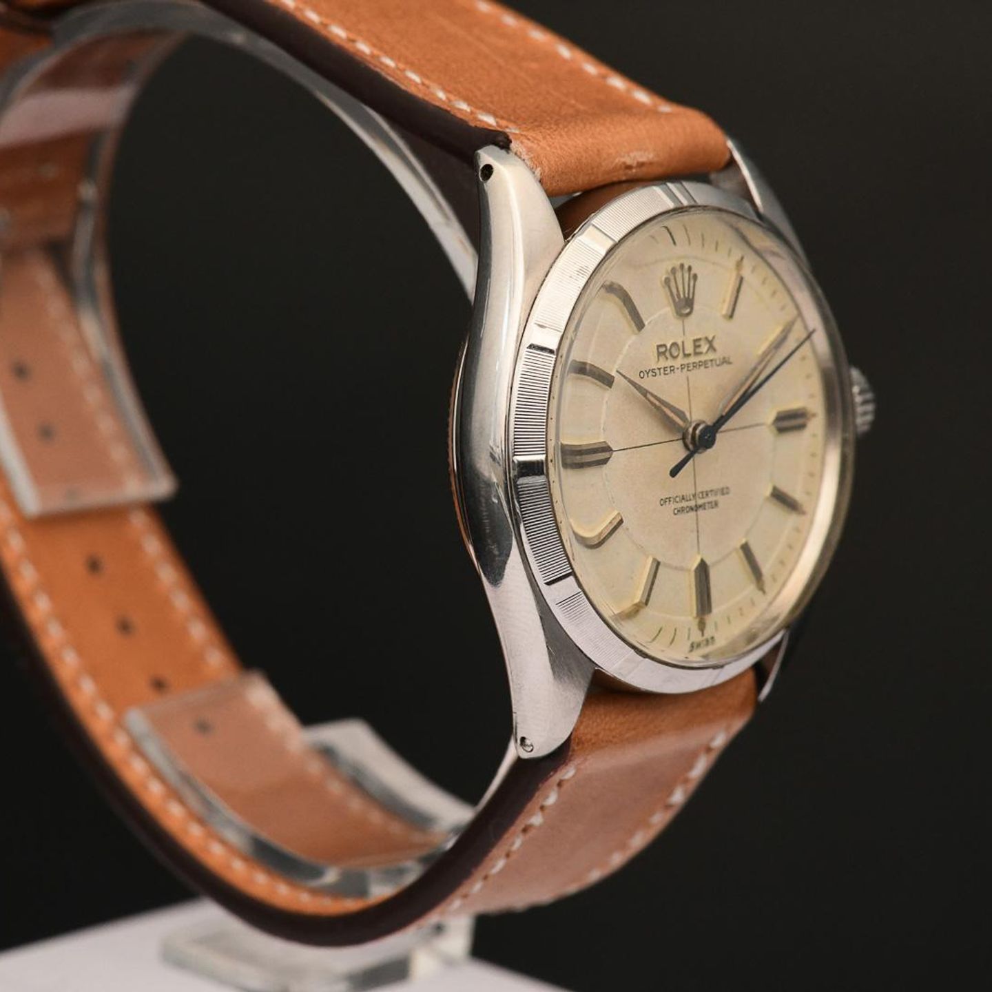 Rolex Oyster Perpetual 6565 (1955) - White dial 34 mm Steel case (8/16)