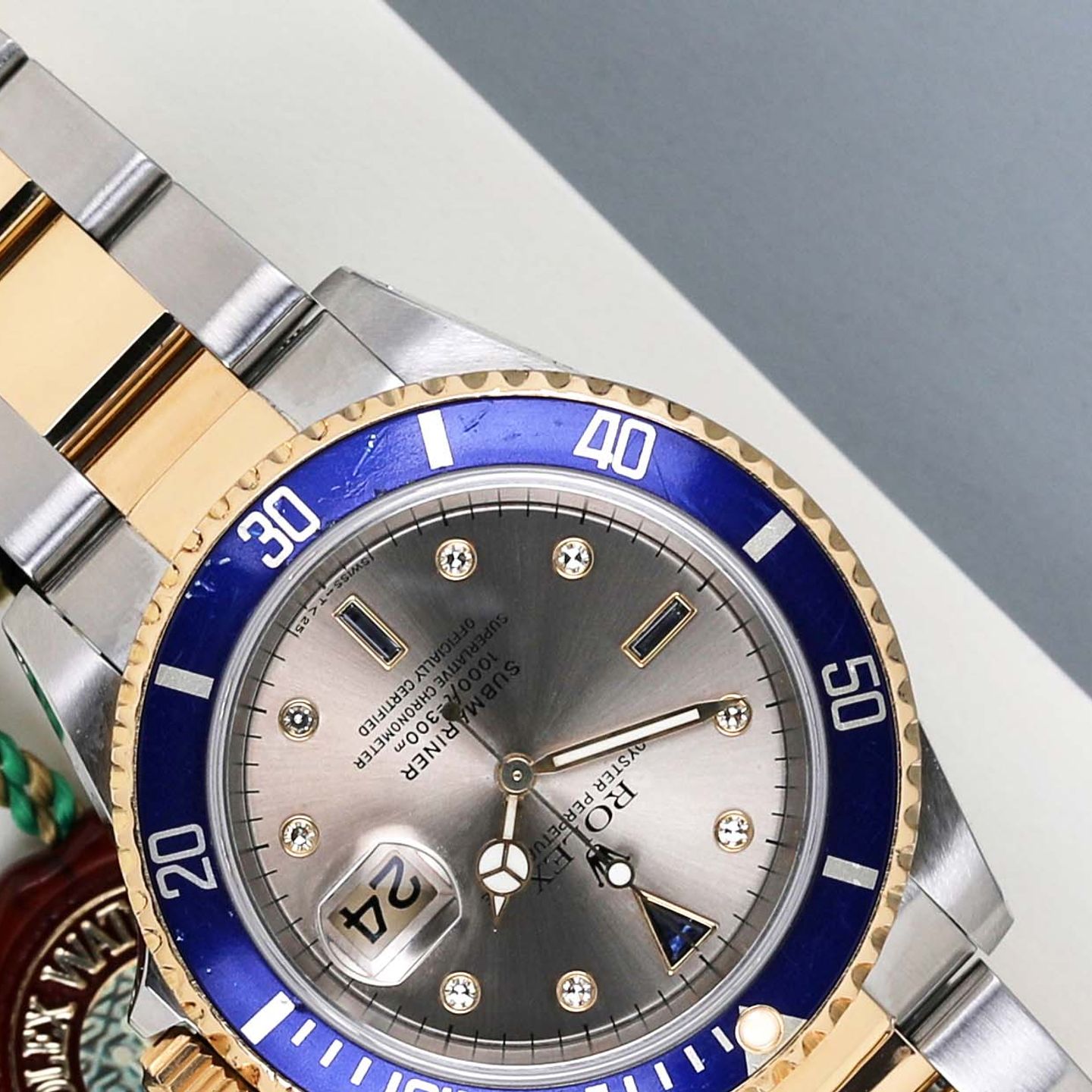 Rolex Submariner Date 16613LB (1999) - Blue dial 40 mm Gold/Steel case (4/8)