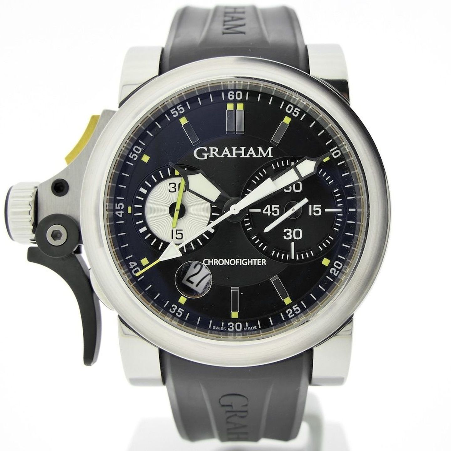 Graham Chronofighter 2TRAS (2018) - Black dial 47 mm Steel case (1/8)