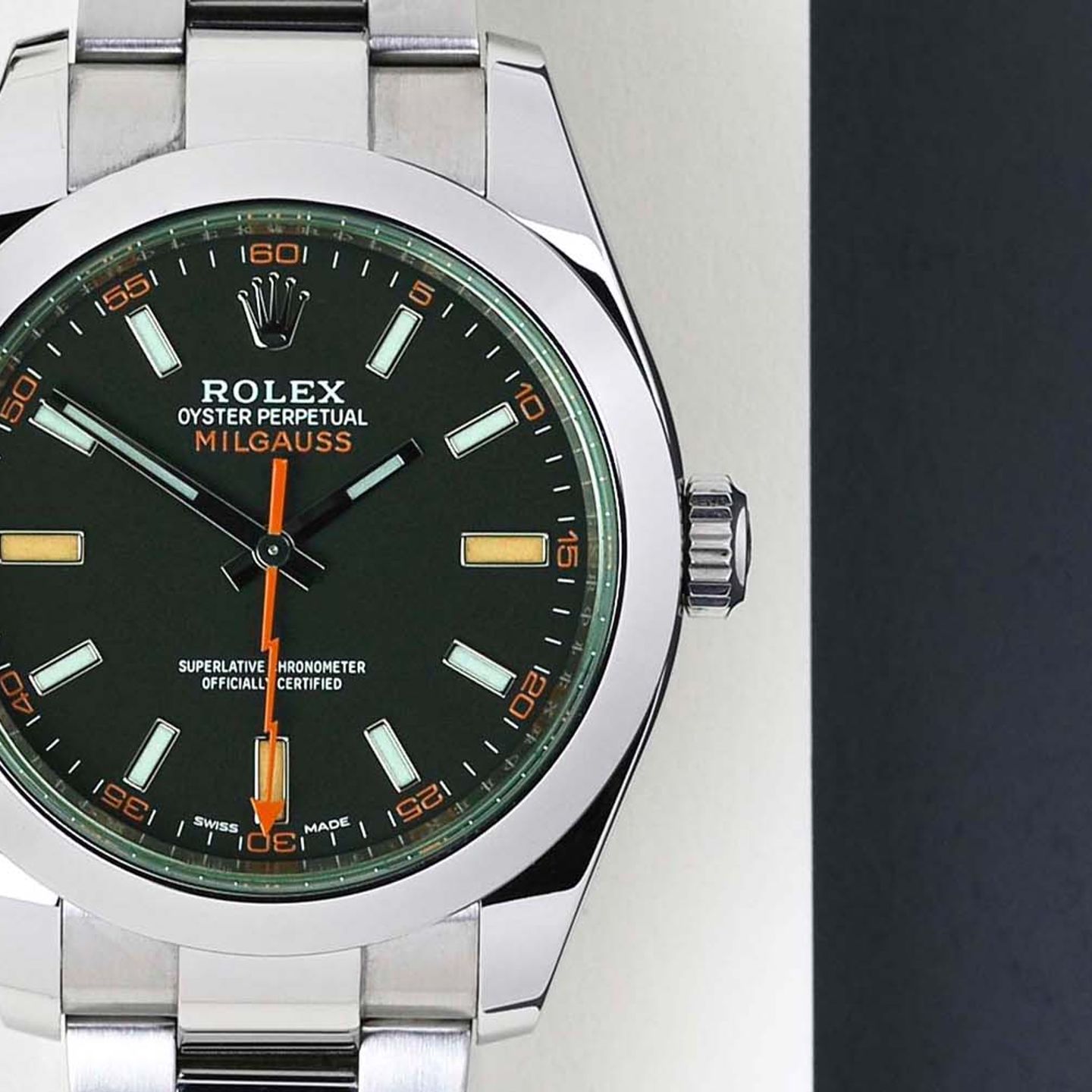 Rolex Milgauss 116400GV (2021) - Zwart wijzerplaat 40mm Staal (5/8)