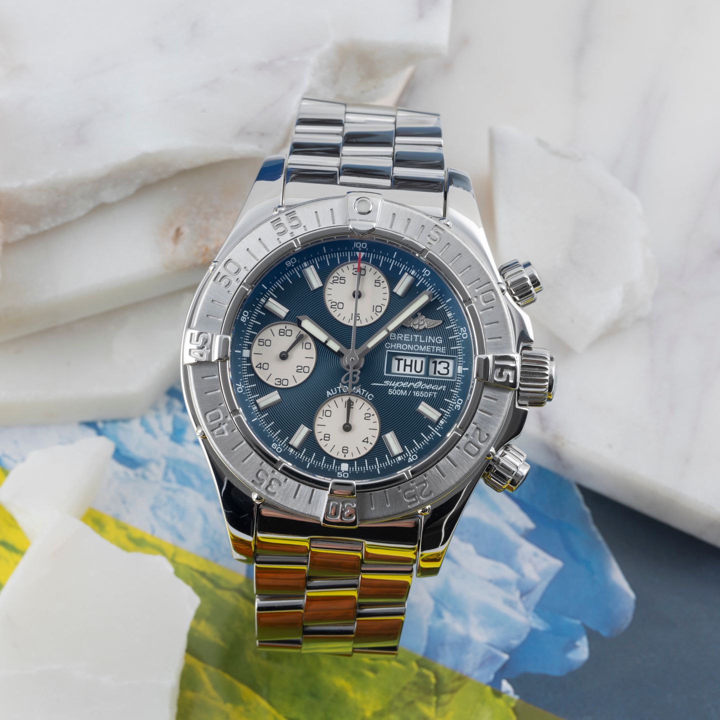 Breitling Superocean Chronograph II A13340 (2005) - 42mm Staal (1/8)