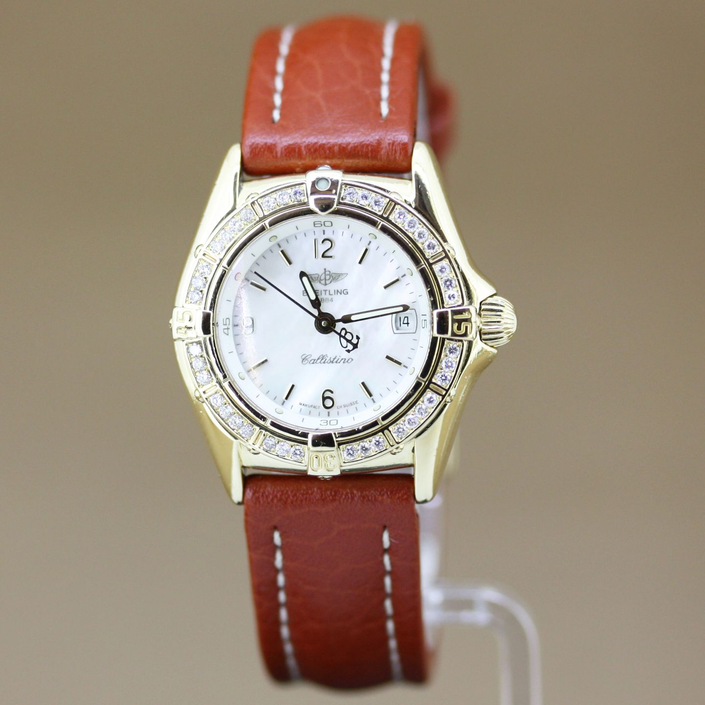 Breitling Callistino K52045 (2000) - White dial 28 mm Yellow Gold case (2/7)