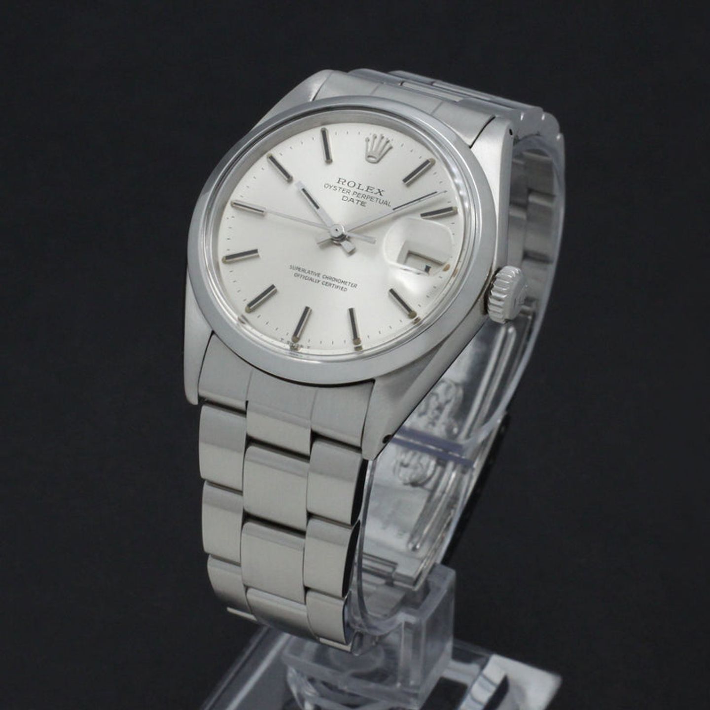 Rolex Oyster Perpetual Date 1500 (1970) - Zilver wijzerplaat 34mm Staal (2/7)