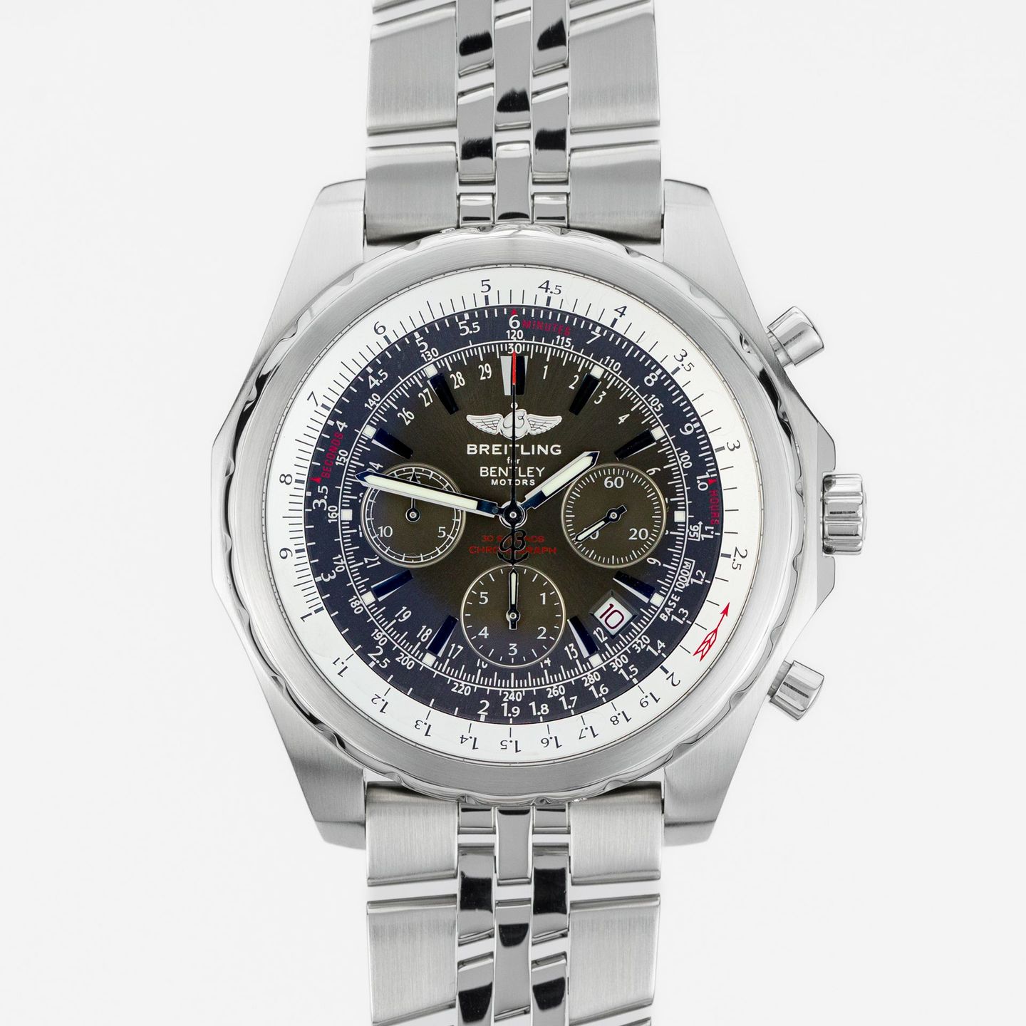 Breitling Bentley Motors A2536313/B814 (2009) - Zwart wijzerplaat 49mm Staal (1/8)