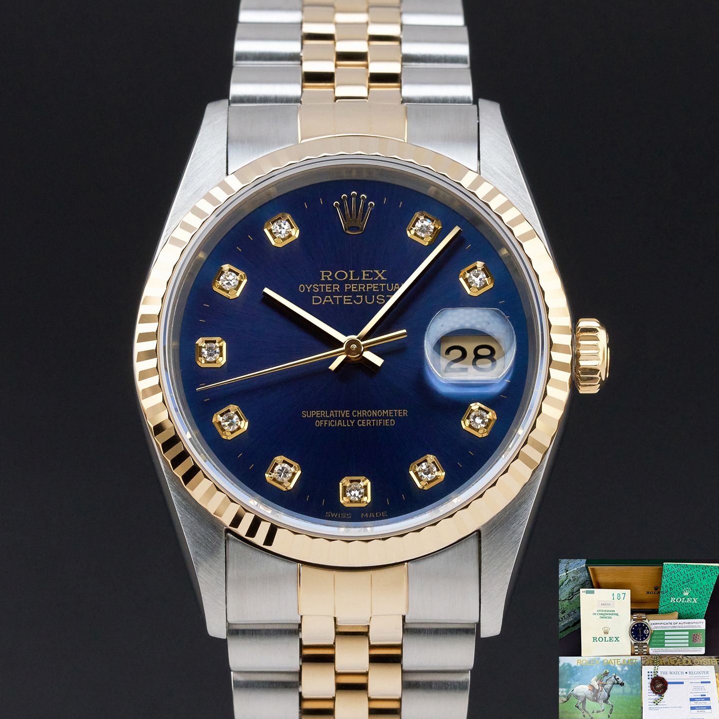 Rolex Datejust 36 16233 (1995) - 36mm Goud/Staal (1/8)