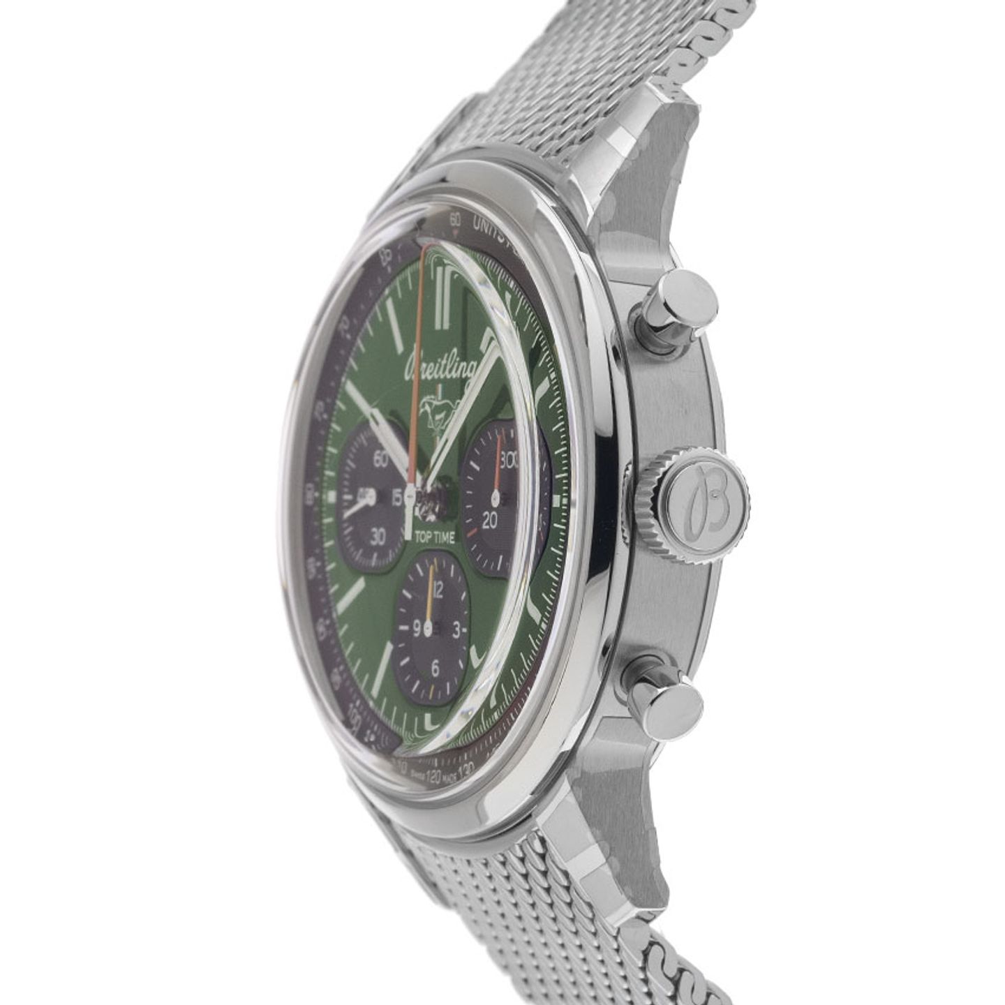 Breitling Top Time AB01762A1L1A1 (2025) - Groen wijzerplaat 41mm Staal (4/7)