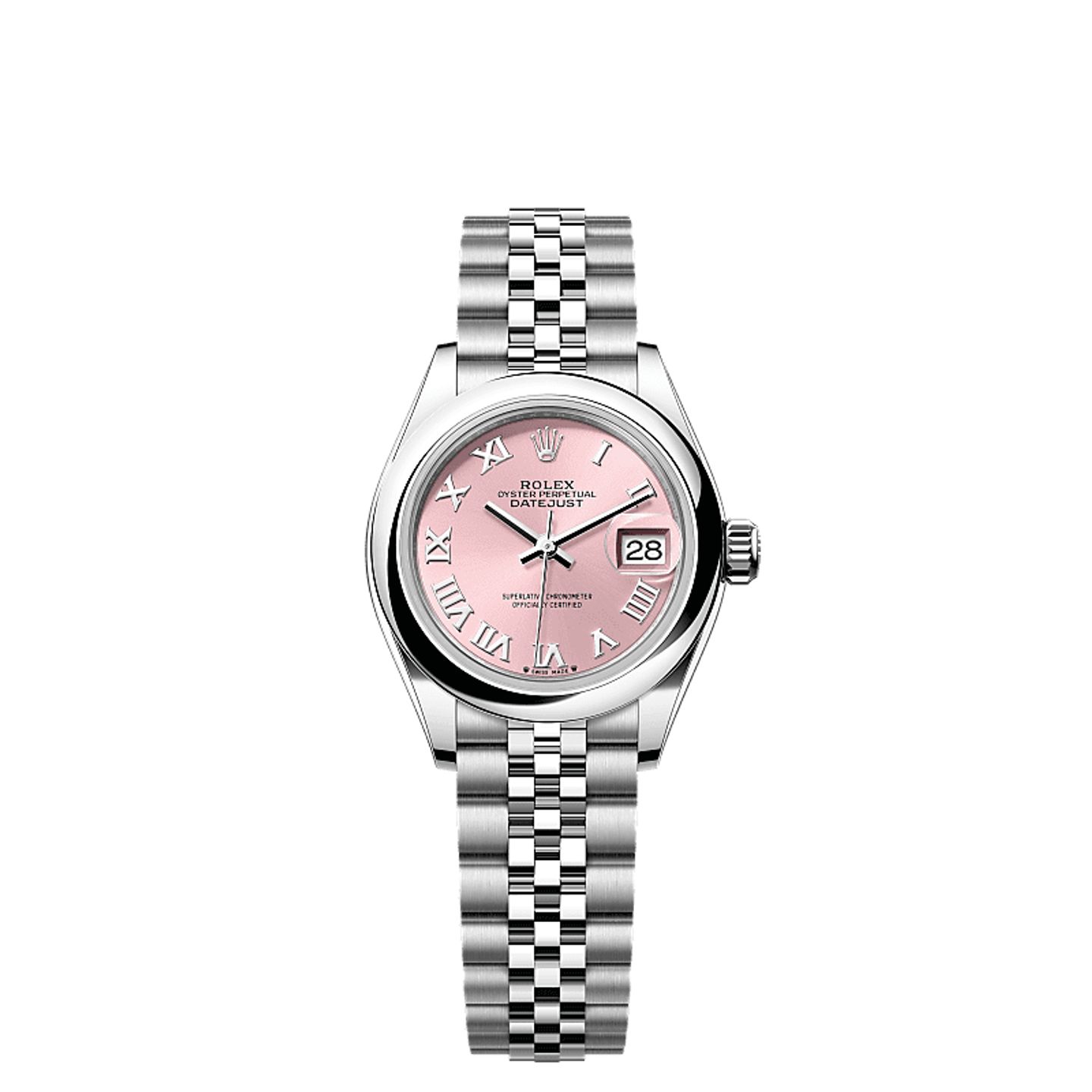 Rolex Lady-Datejust 279160 (2025) - Roze wijzerplaat 28mm Staal (1/1)