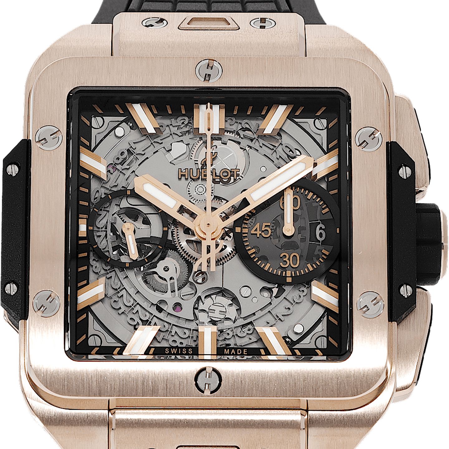 Hublot Square Bang 821.OX.0180.RX (2022) - Transparent dial 42 mm Rose Gold case (1/5)