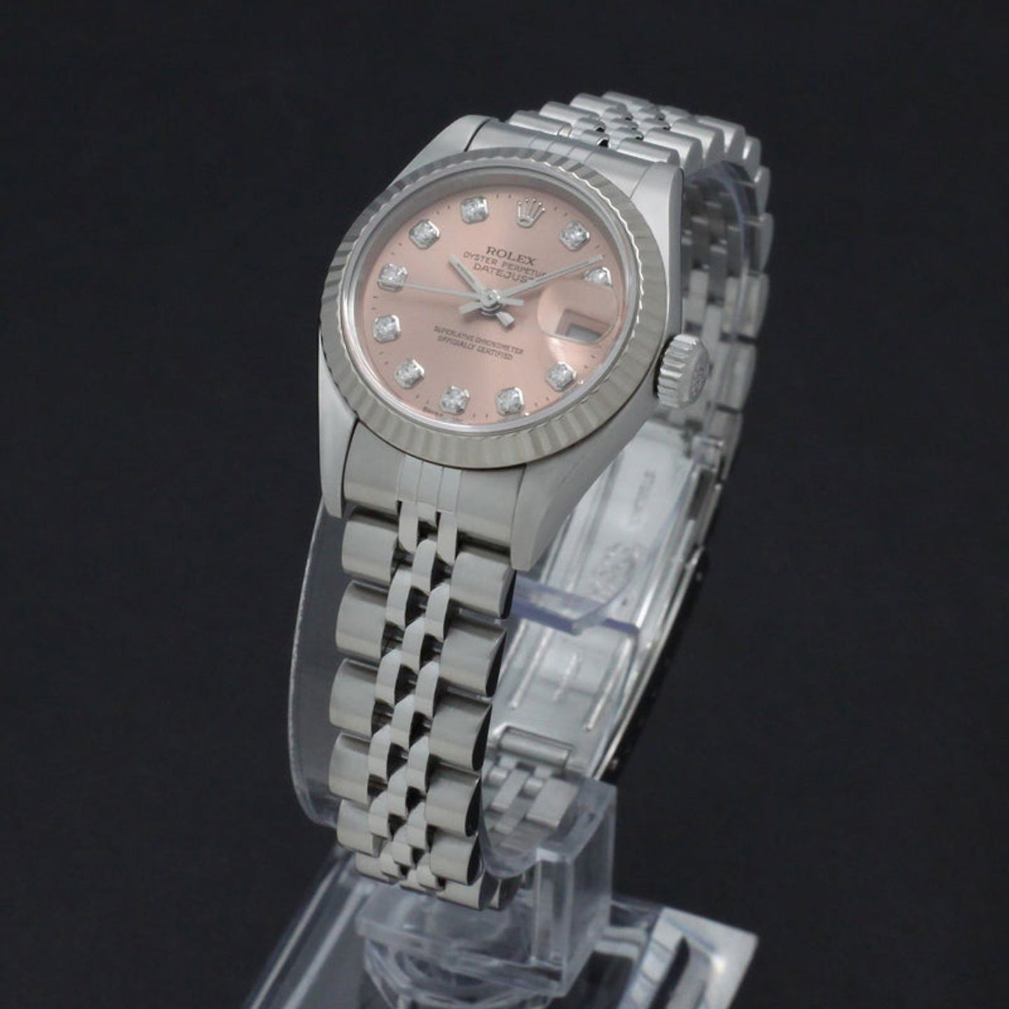 Rolex Lady-Datejust 79174 (2002) - Roze wijzerplaat 26mm Staal (2/7)