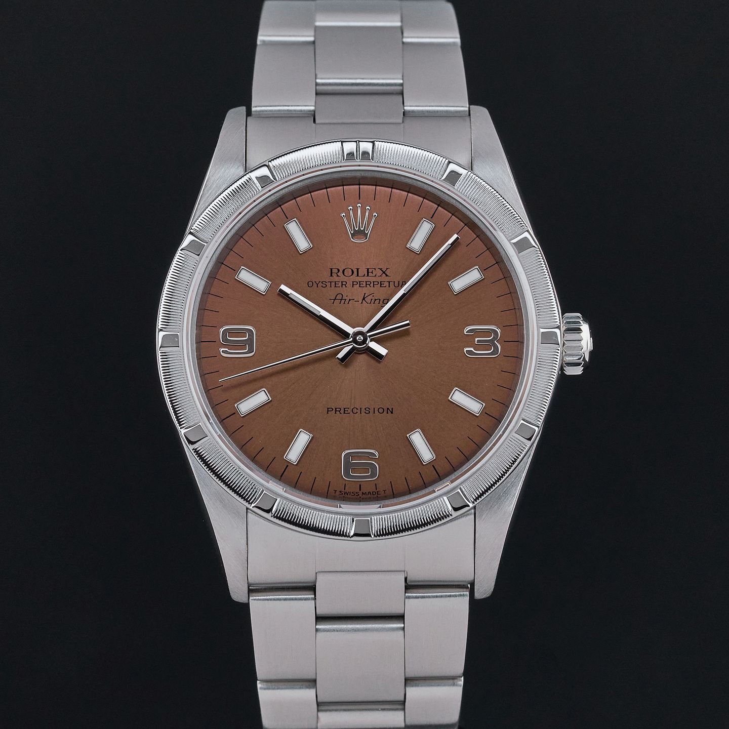 Rolex Air-King 14010 (1996) - Pink dial 34 mm Steel case (3/7)