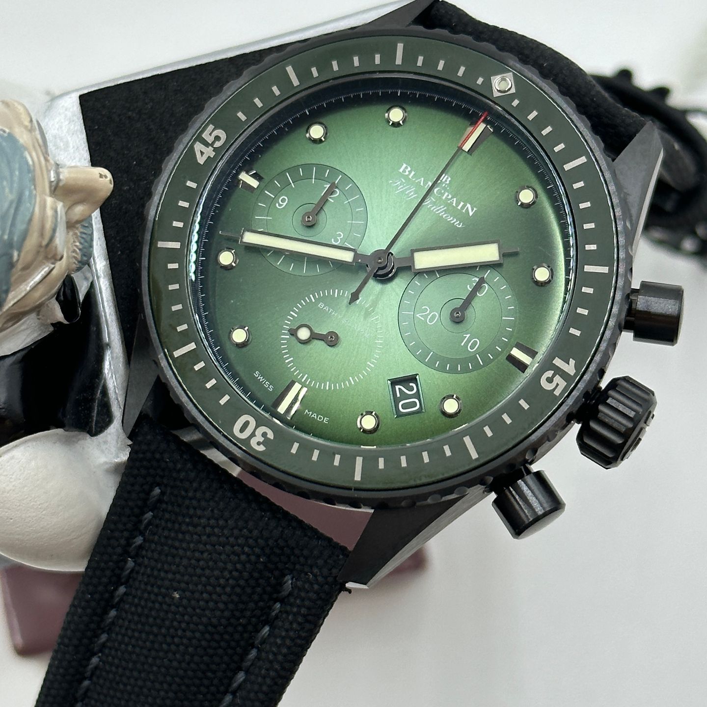 Blancpain Fifty Fathoms Bathyscaphe 5200-0153-B52A (2024) - Groen wijzerplaat Onbekend Keramiek (7/8)