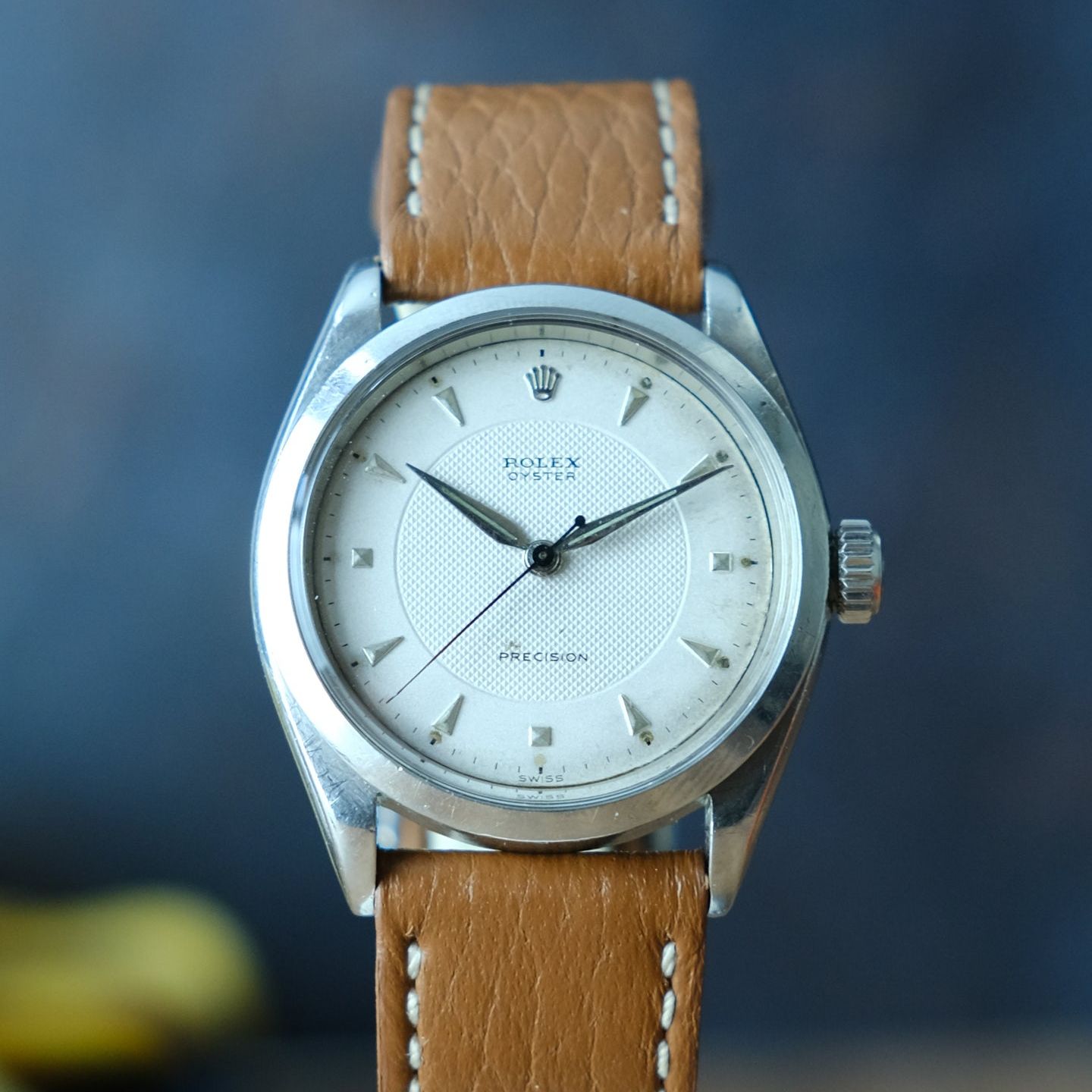 Rolex Oyster Precision 6222 (1953) - Zilver wijzerplaat 34mm Staal (1/6)