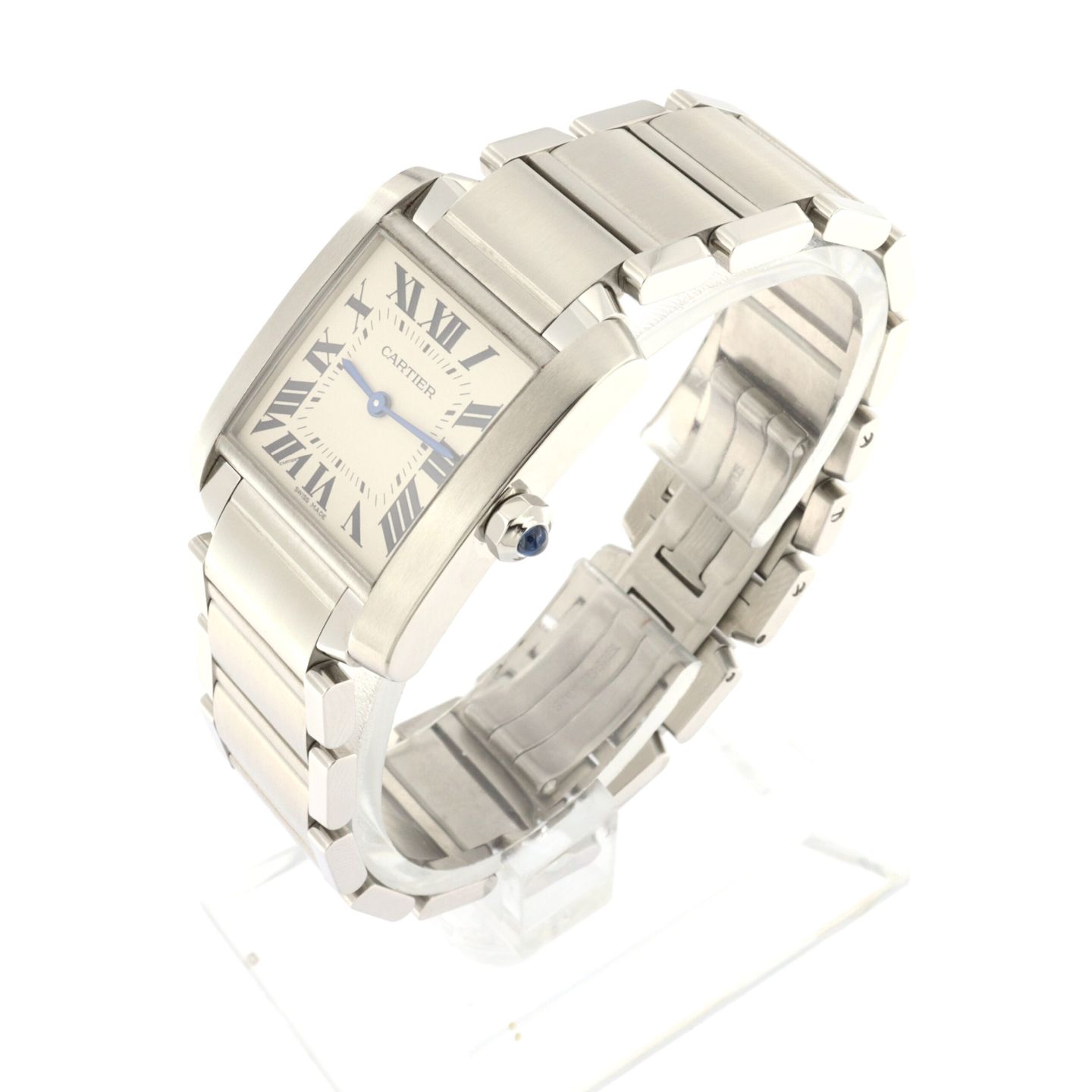 Cartier Tank Française WSTA0005 (2021) - Silver dial 30 mm Steel case (2/6)