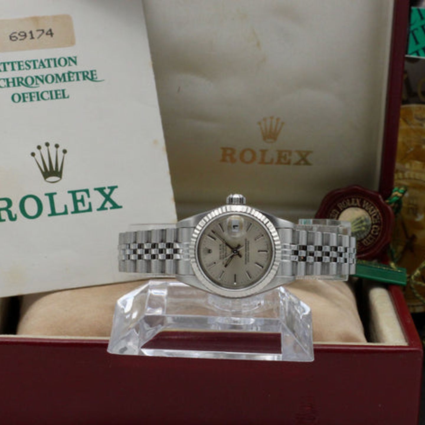 Rolex Lady-Datejust 69174 (1995) - Zilver wijzerplaat 26mm Staal (3/7)