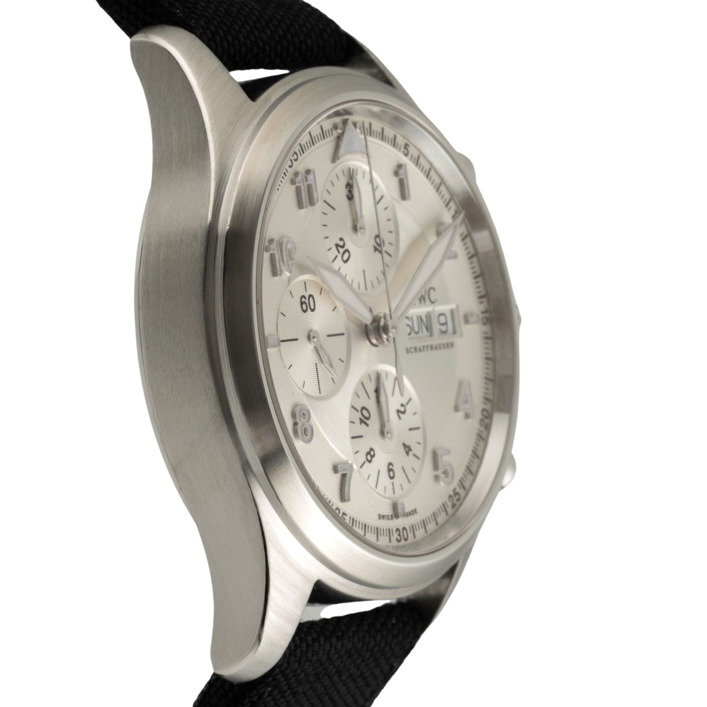 IWC Pilot Spitfire Chronograph IW371702 (2010) - Silver dial 42 mm Steel case (7/8)