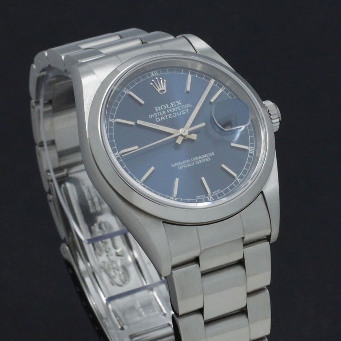 Rolex Datejust 36 16200 (2001) - Blauw wijzerplaat 36mm Staal (6/7)