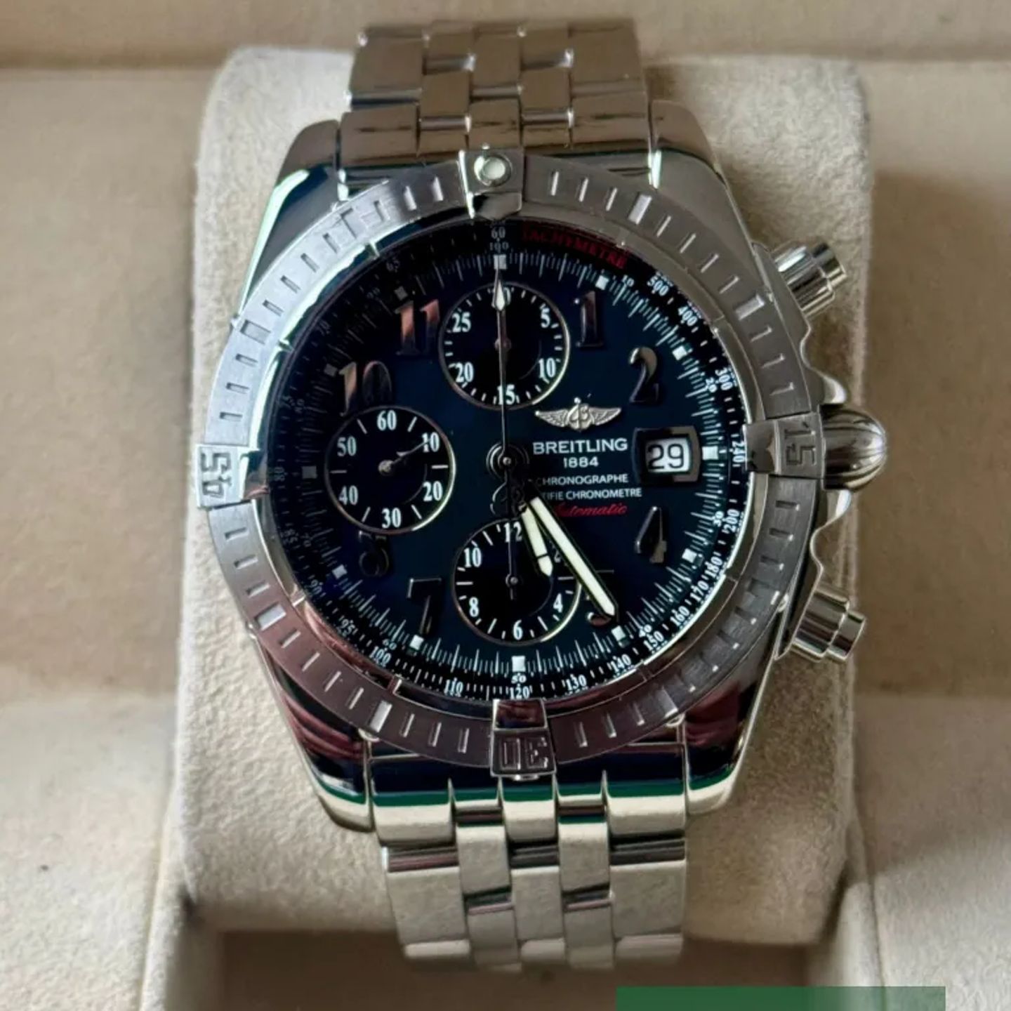 Breitling Chronomat Evolution A13356 (2008) - Zwart wijzerplaat 44mm Staal (2/7)