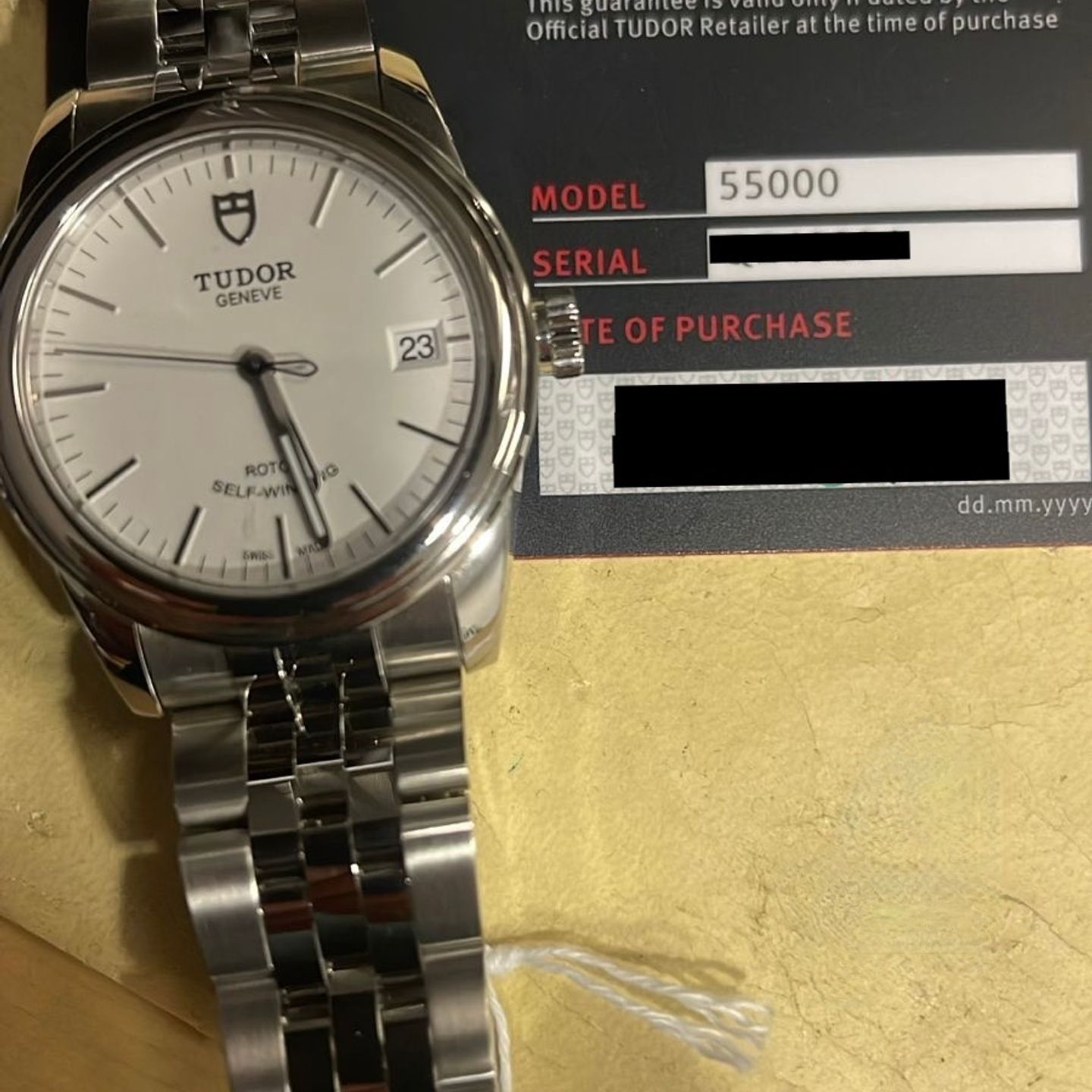 Tudor Glamour Date 55000 (2024) - Zilver wijzerplaat 36mm Staal (1/1)