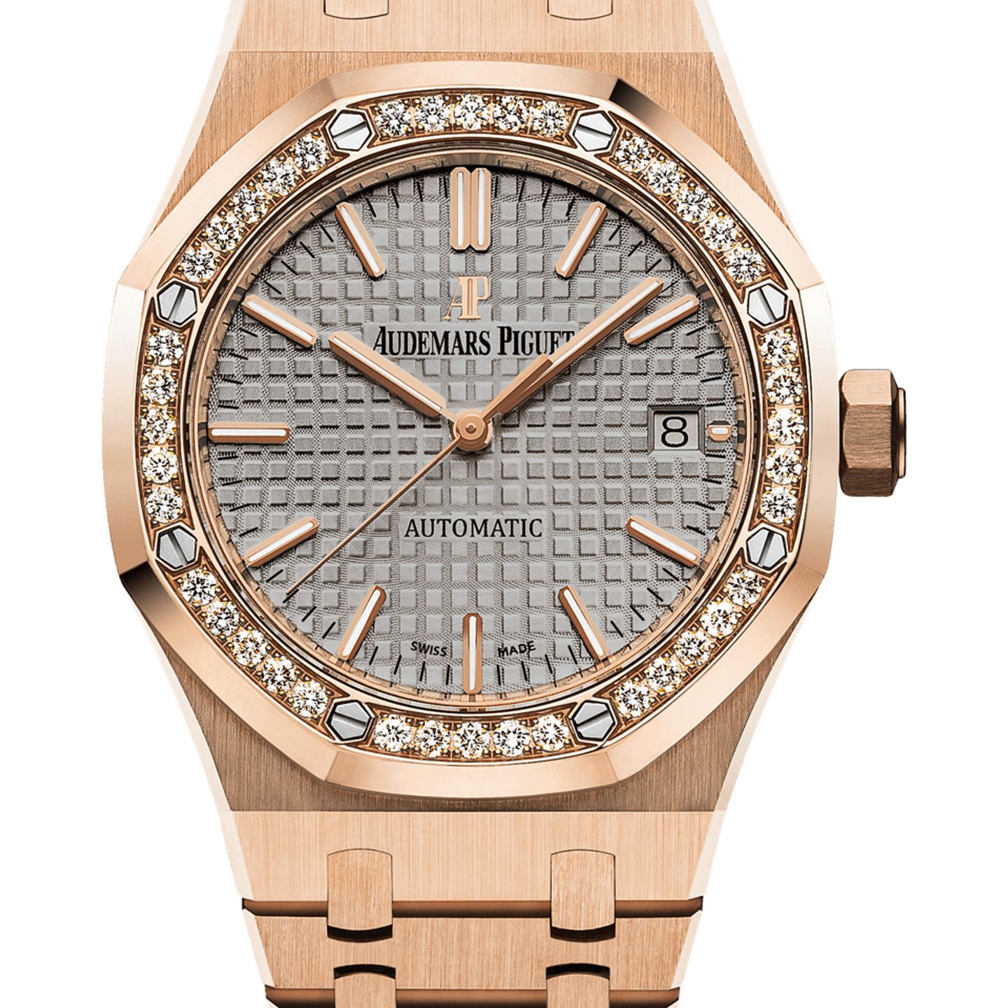 Audemars Piguet Royal Oak Lady 15451OR.ZZ.1256OR.02 (2025) - Grijs wijzerplaat 37mm Roségoud (1/1)