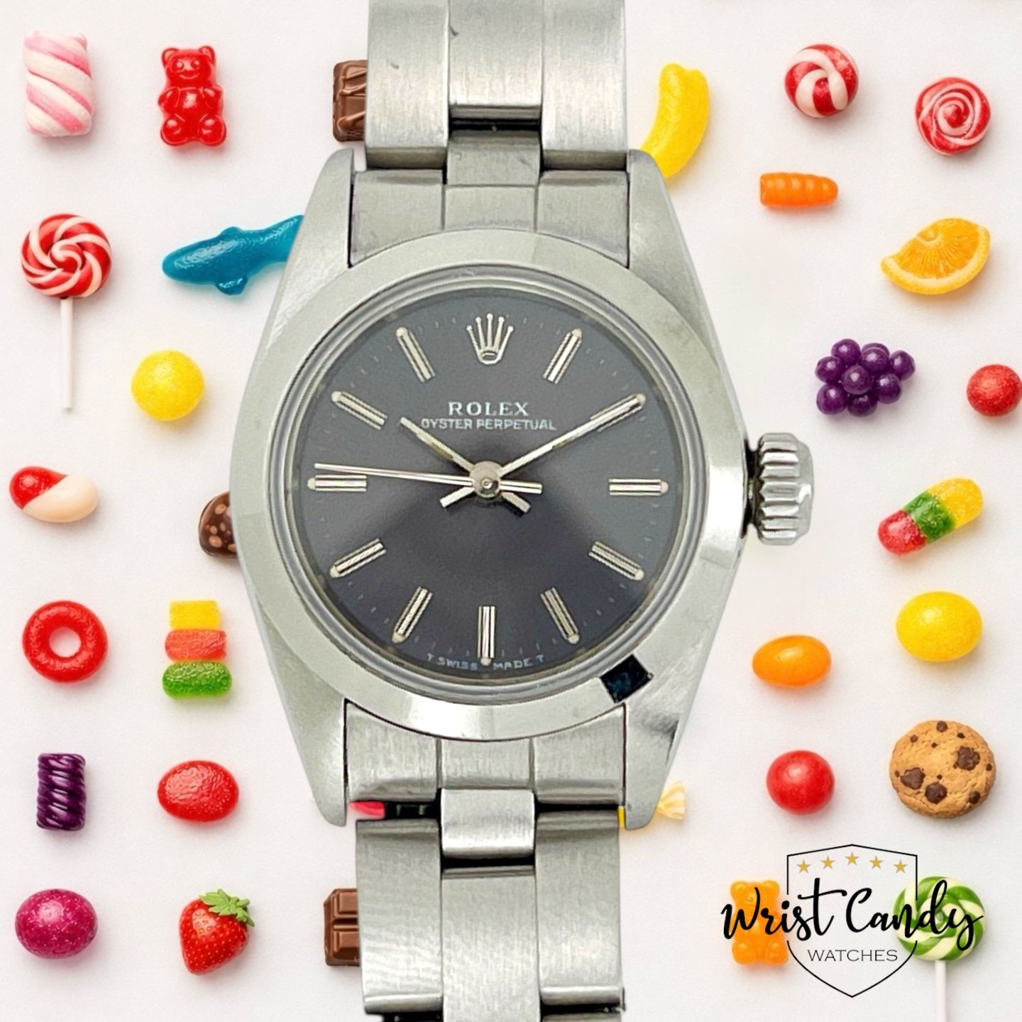 Rolex Oyster Perpetual 67180 (1992) - 26mm Staal (1/8)