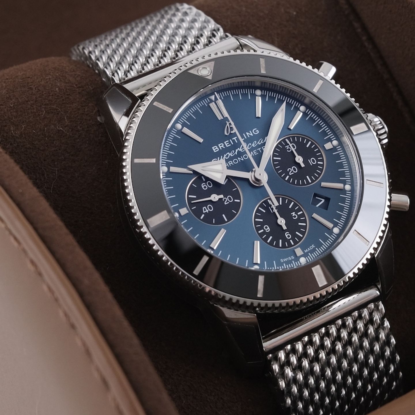 Breitling Superocean Heritage II Chronograph AB0162121C1A1 (2021) - Blauw wijzerplaat 44mm Staal (1/8)