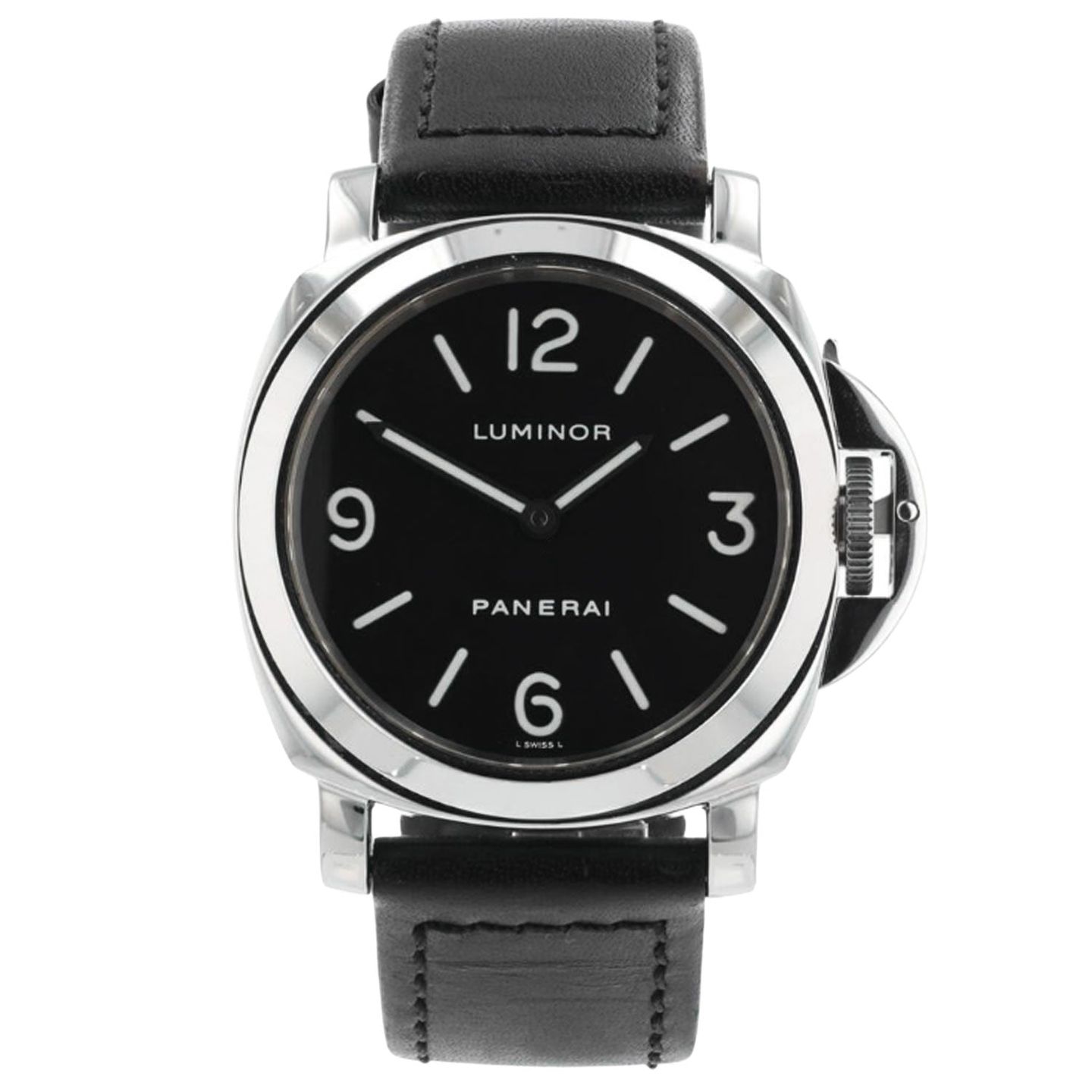 Panerai Luminor Base PAM00112 (Onbekend (willekeurig serienummer)) - Zwart wijzerplaat 44mm Staal (1/4)
