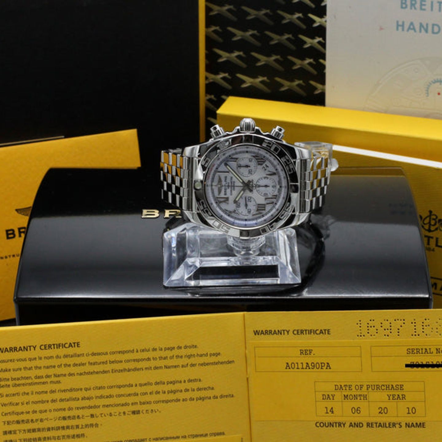 Breitling Chronomat 44 AB0110 (2010) - Wit wijzerplaat 44mm Staal (3/7)