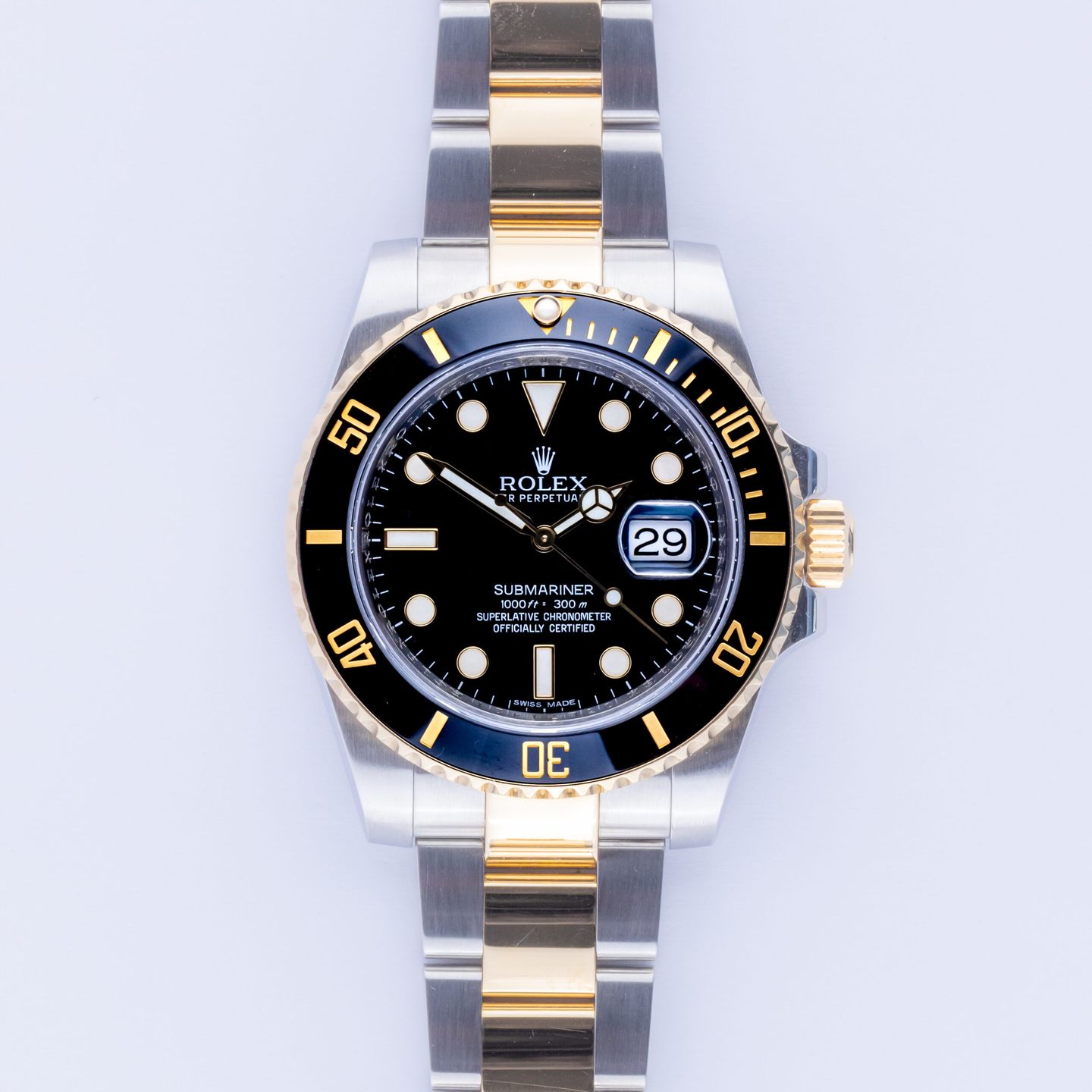 Rolex Submariner Date 116613LN (2015) - Black dial 40 mm Gold/Steel case (3/8)