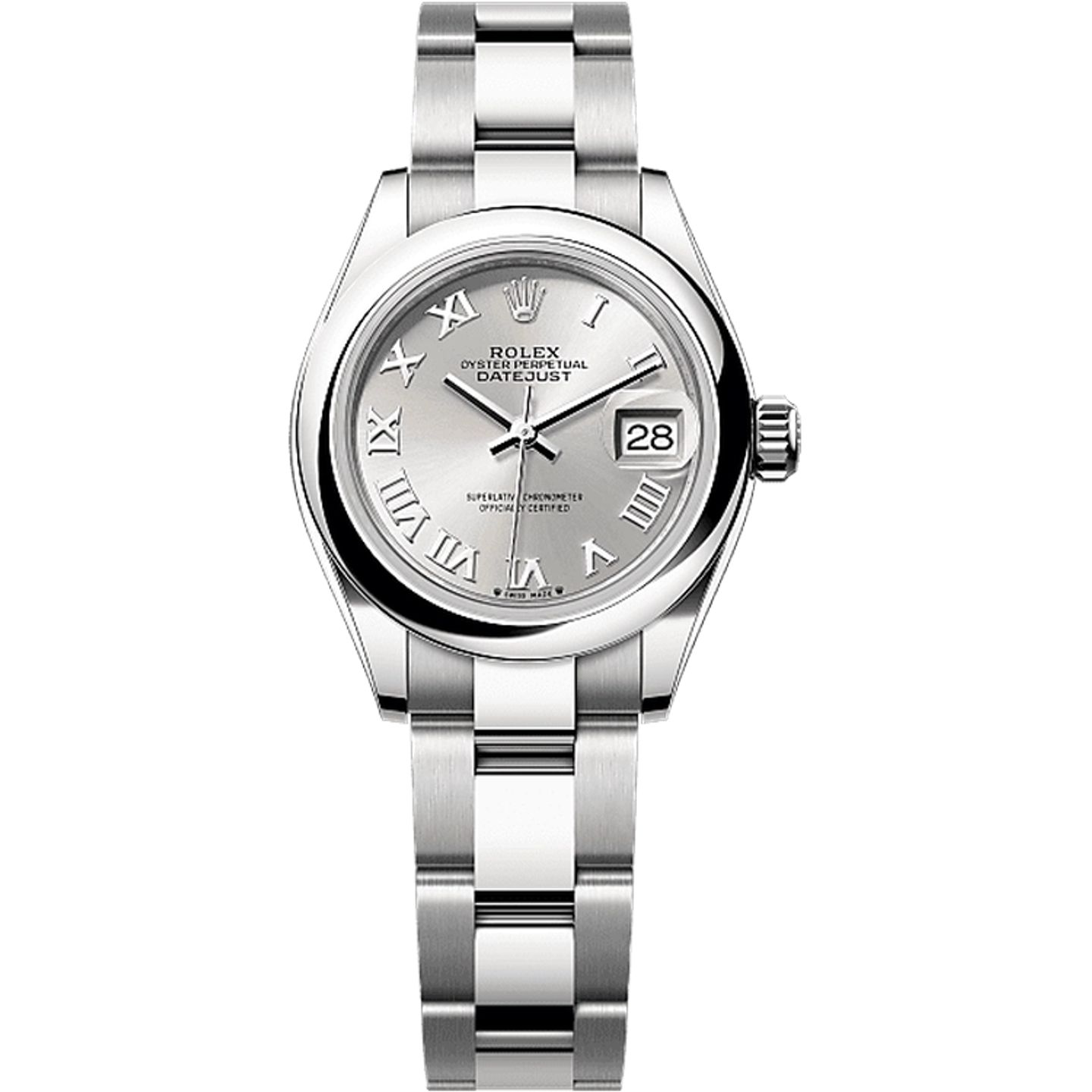Rolex Lady-Datejust 279160 (2025) - Zilver wijzerplaat 28mm Staal (1/1)