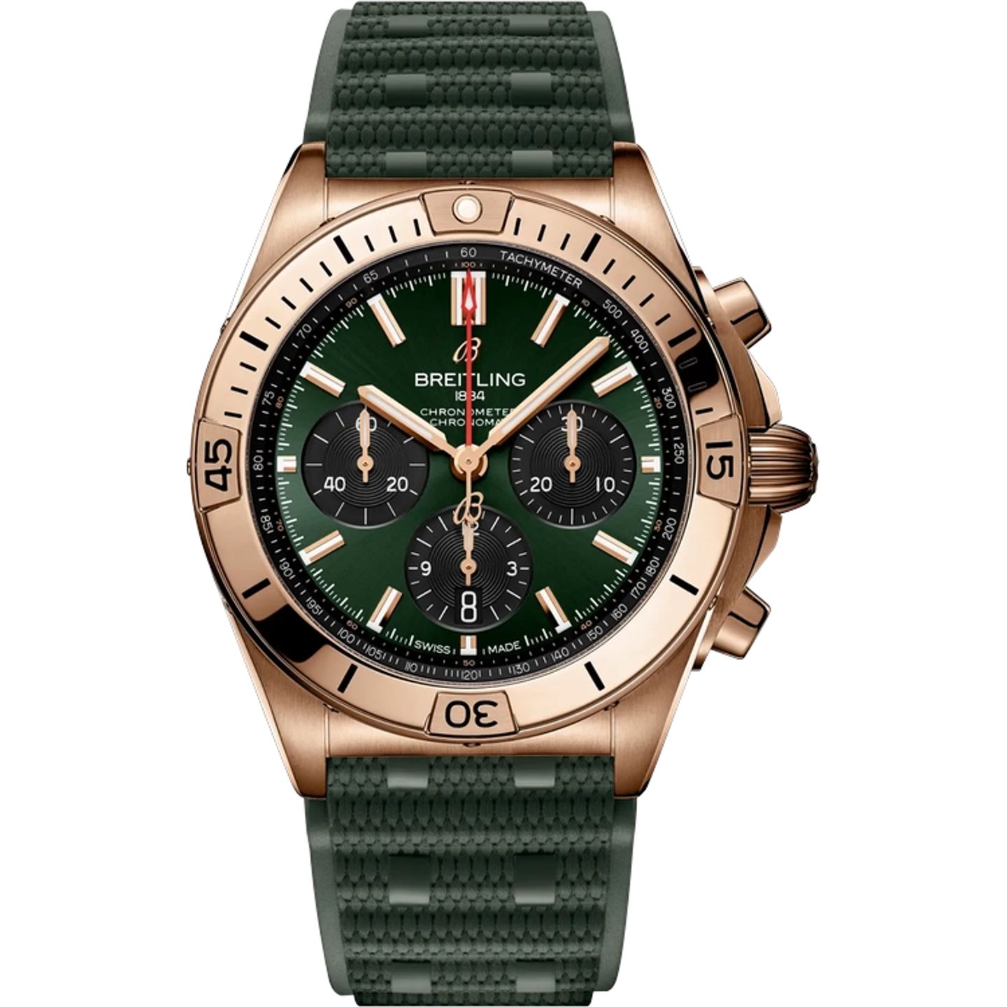 Breitling Chronomat 42 RB0134101L1S1 (2024) - Groen wijzerplaat 43mm Roodgoud (1/1)
