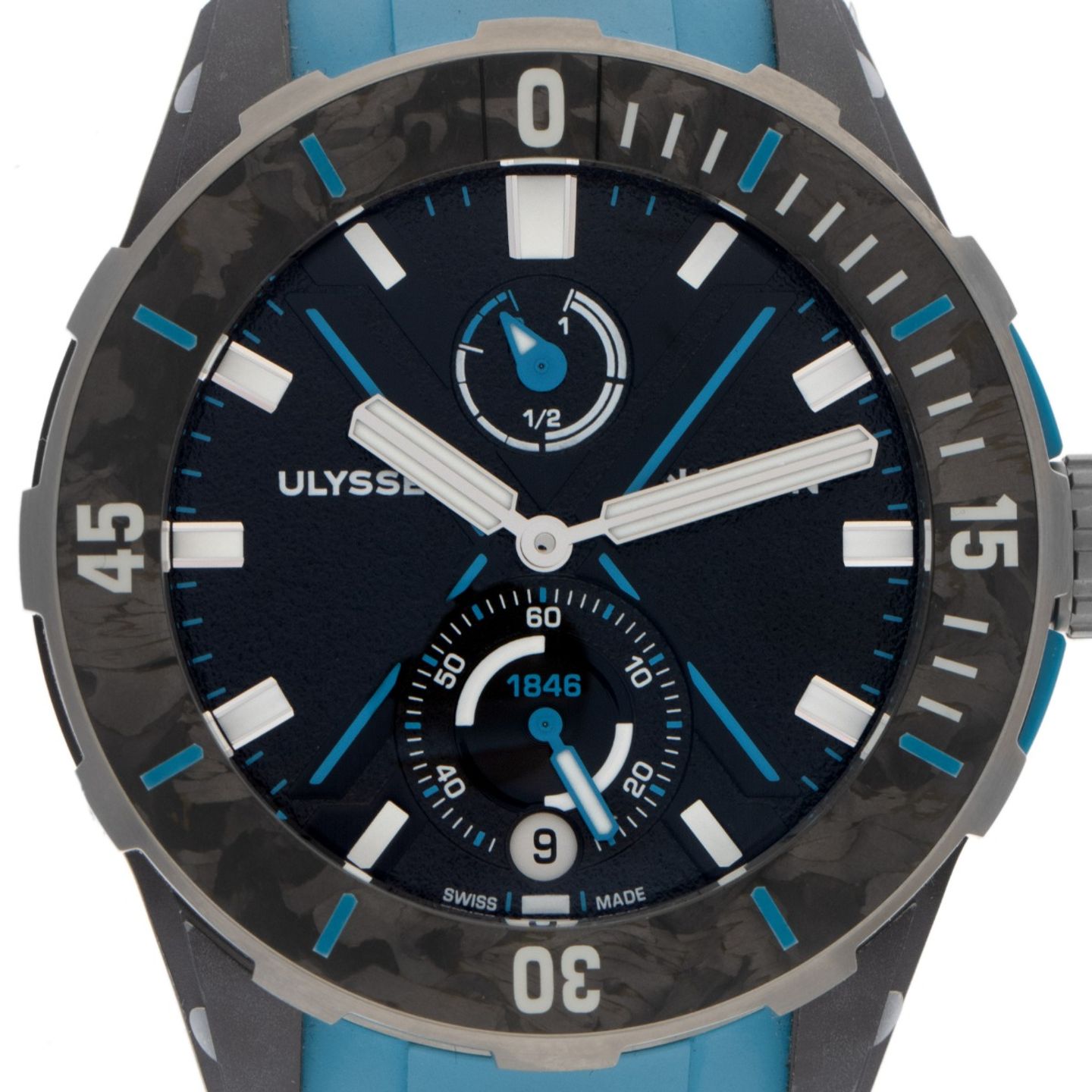 Ulysse Nardin Marine 1183-170-2B/3A (2025) - Zwart wijzerplaat 45mm Staal (1/7)