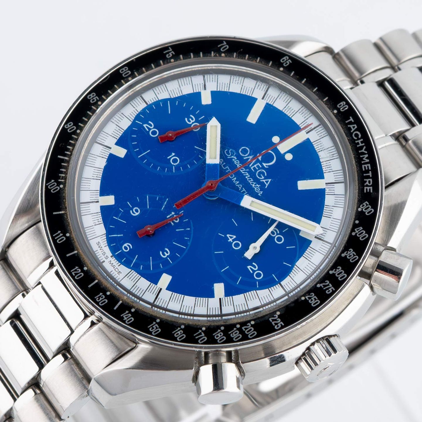 Omega Speedmaster Reduced 3810.81.08 (1998) - Blue dial 39 mm Steel case (3/7)
