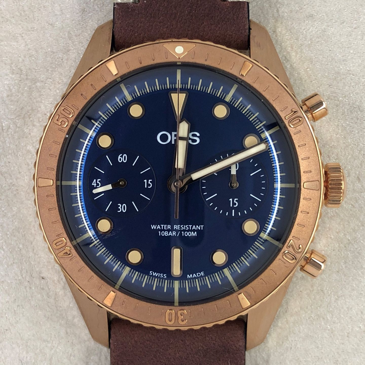 Oris Divers Sixty Five 01 771 7744 3185-Set LS (Unknown (random serial)) - Blue dial 43 mm Bronze case (1/4)