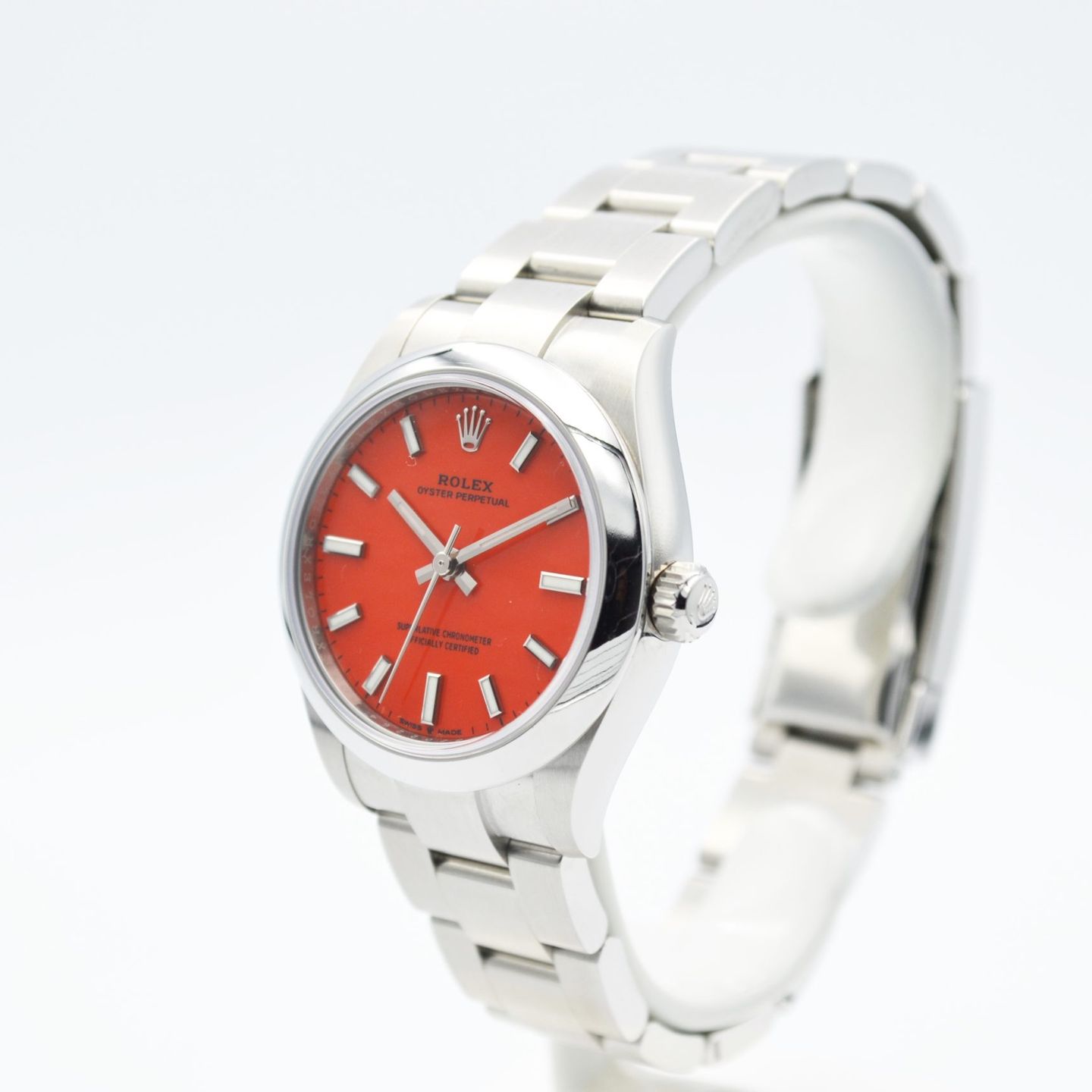 Rolex Oyster Perpetual 31 277200 (2021) - Red dial 31 mm Steel case (2/7)