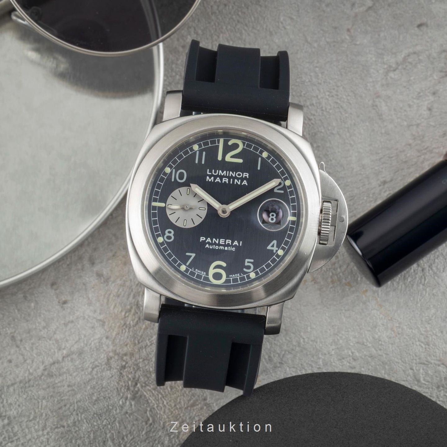 Panerai Luminor Marina Automatic PAM00086 (Unknown (random serial)) - Grey dial 47 mm Steel case (3/8)
