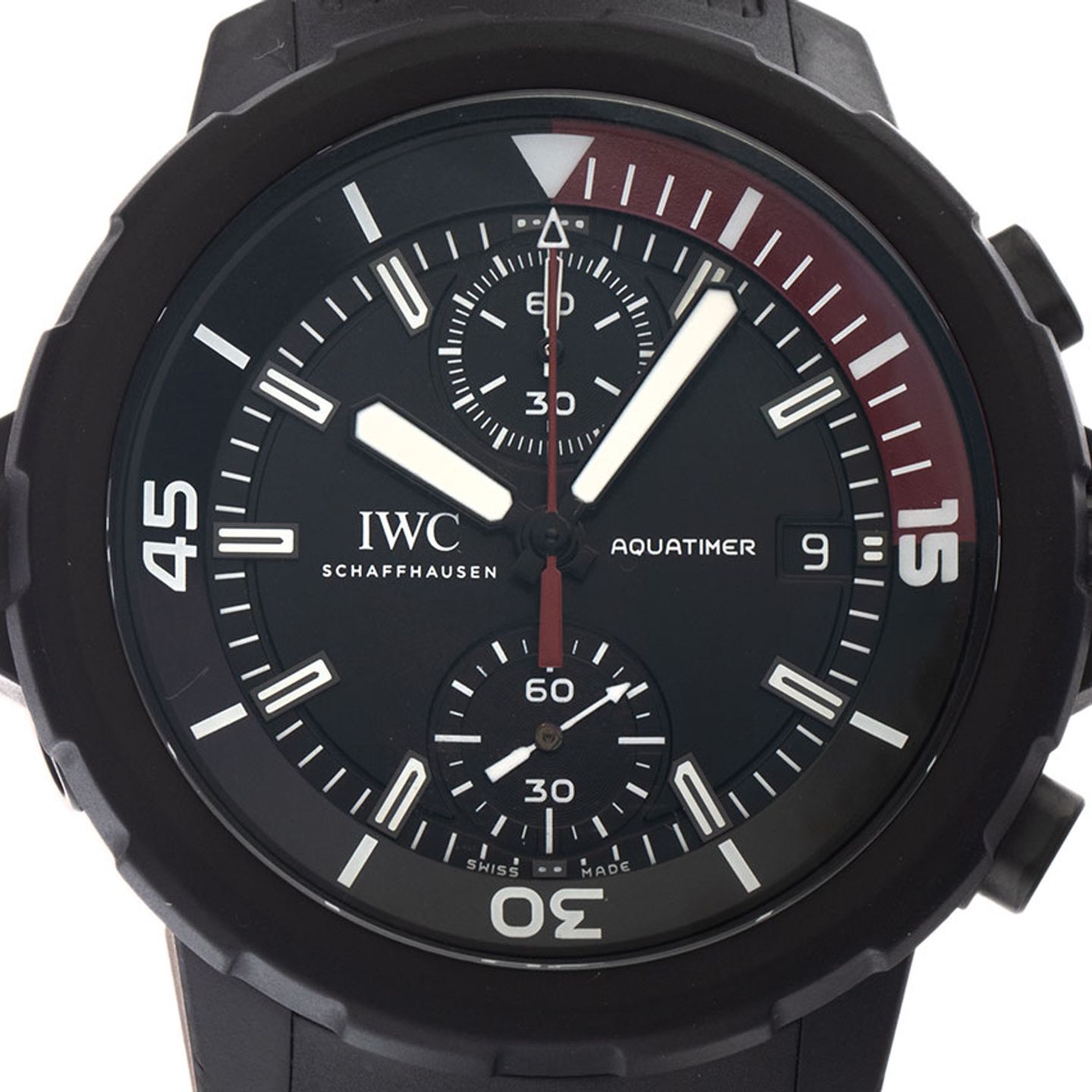 IWC Aquatimer Chronograph IW379505 (2017) - Zwart wijzerplaat 44mm Staal (1/8)