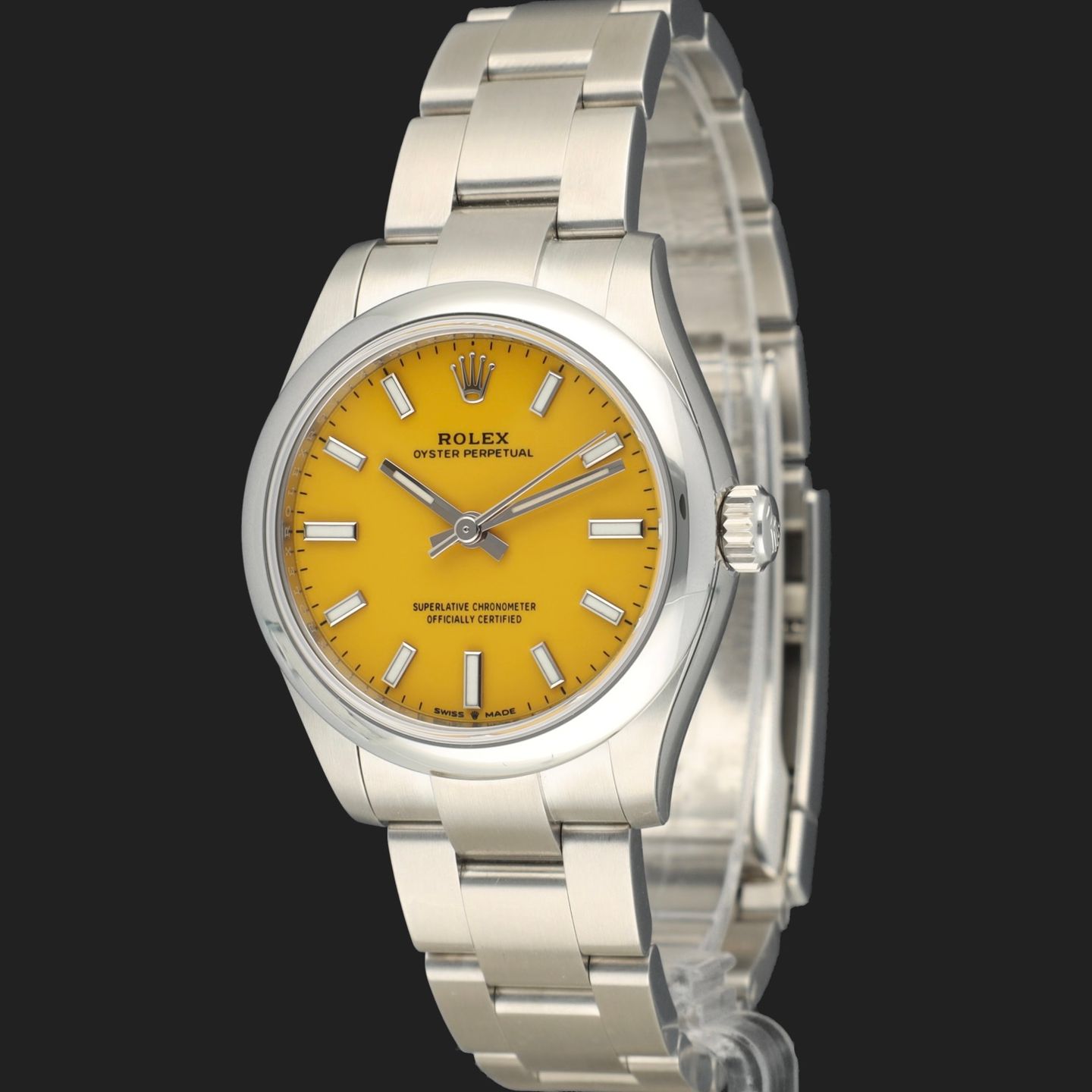 Rolex Oyster Perpetual 31 277200 (2021) - Yellow dial 31 mm Steel case (1/8)