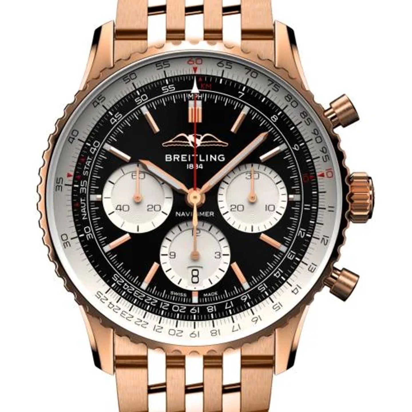 Breitling Navitimer 1 B01 Chronograph RB0138211B1R1 (2026) - Black dial 43 mm Red Gold case (1/1)