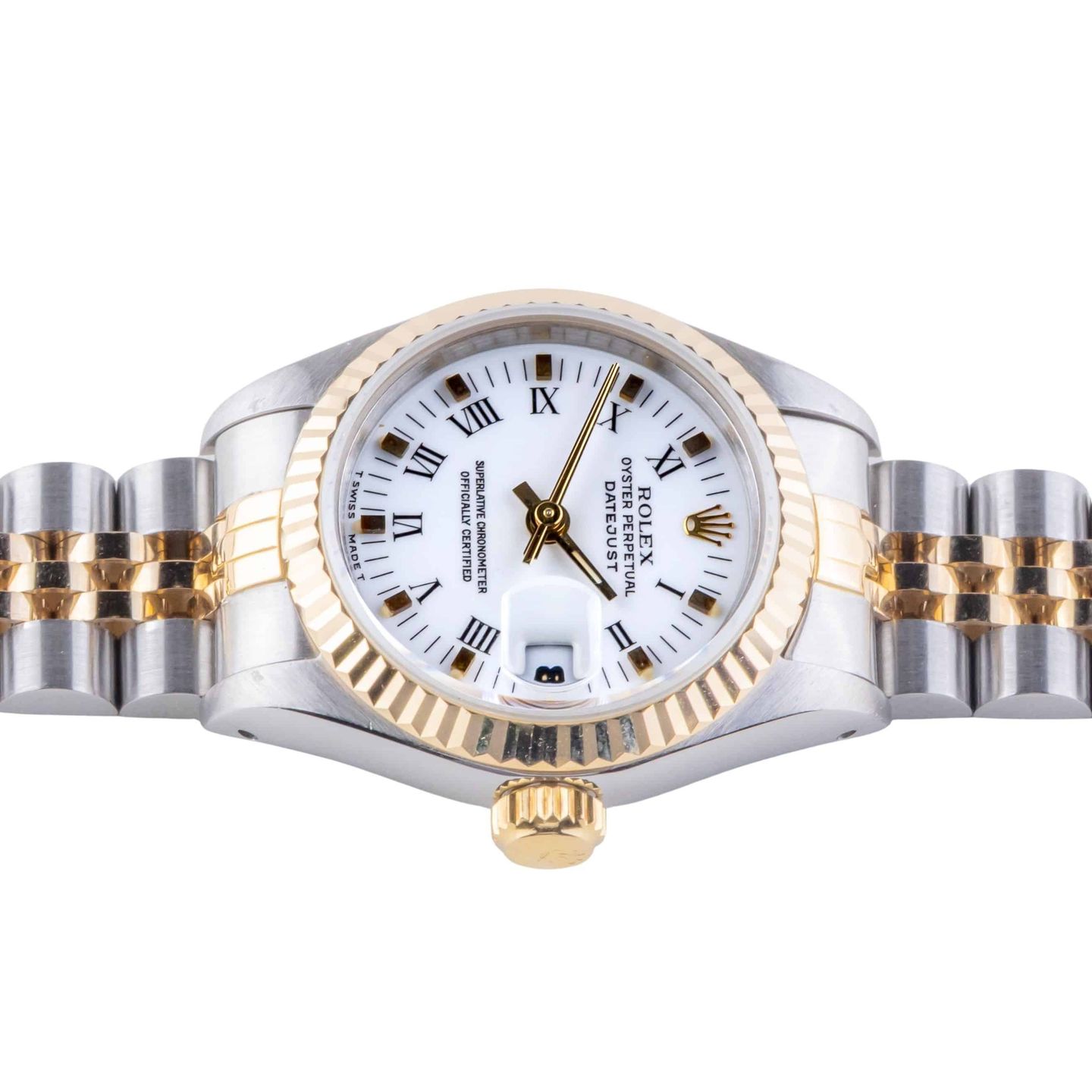 Rolex Lady-Datejust 69173 (1990) - White dial 26 mm Gold/Steel case (6/8)