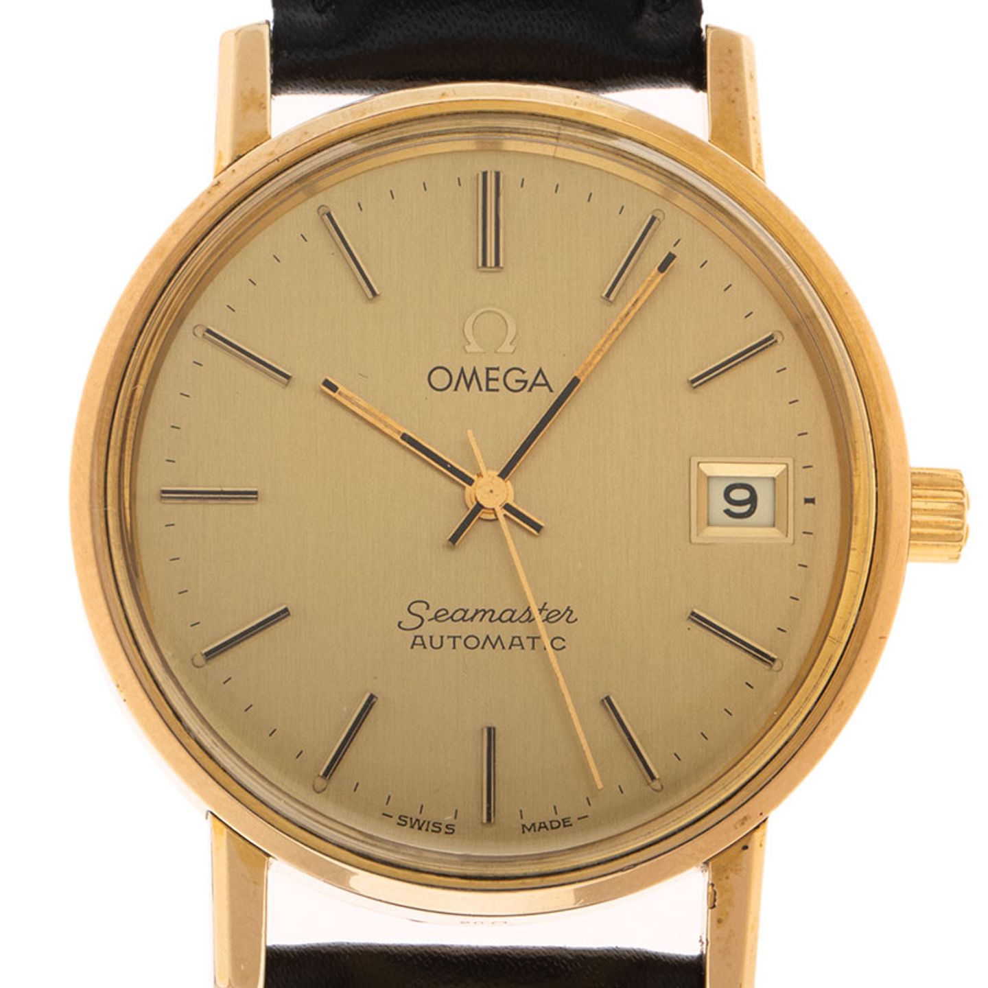 Omega Seamaster 166.0202 (1979) - Champagne dial 35 mm Gold/Steel case (1/8)