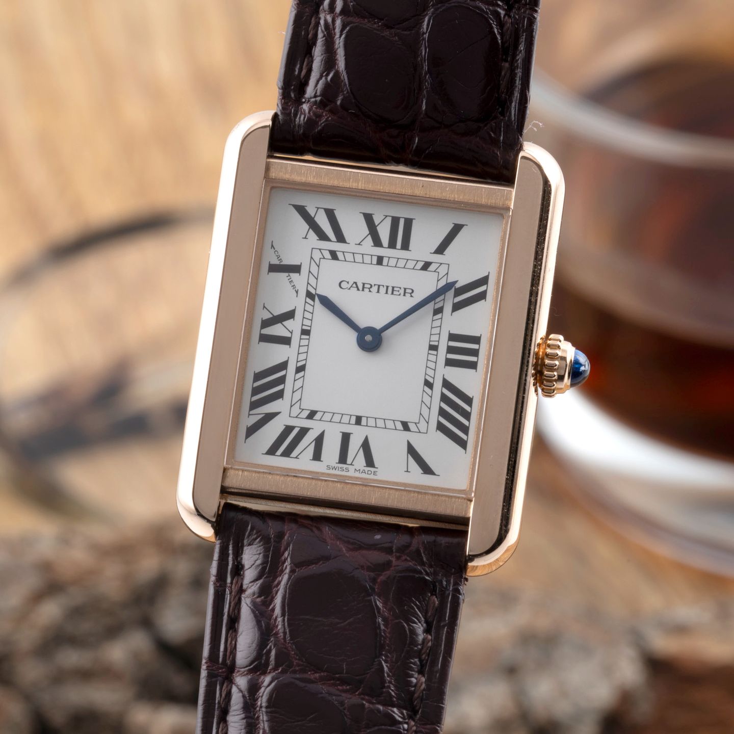 Cartier Tank Solo W5200024 (Unknown (random serial)) - Silver dial 31 mm Rose Gold case (3/8)