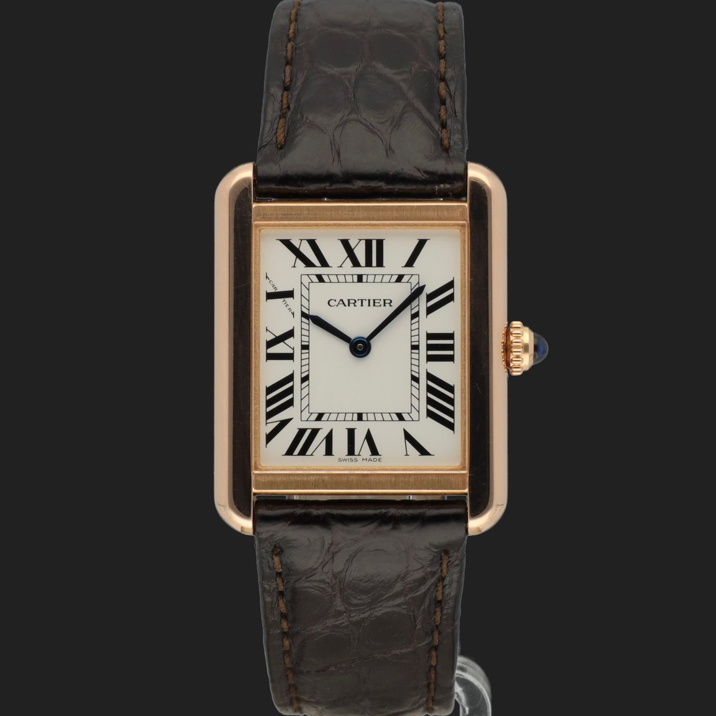 Cartier Tank Solo W5200024 (2020) - Zilver wijzerplaat 31mm Roségoud (3/8)