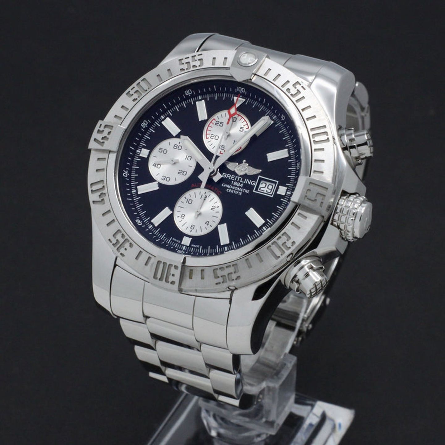 Breitling Super Avenger II A13371 (2016) - Zwart wijzerplaat 48mm Staal (2/8)