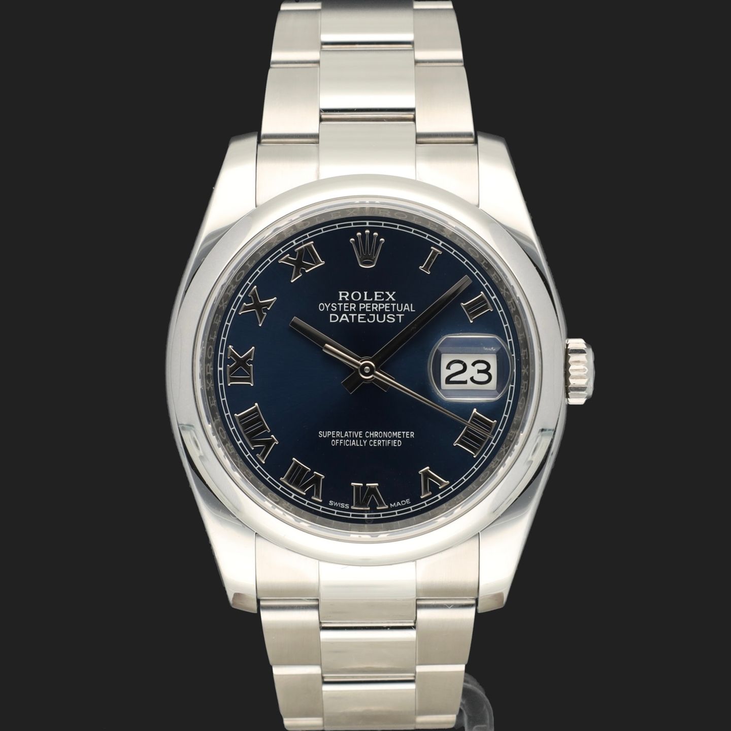 Rolex Datejust 36 116200 (2015) - Blauw wijzerplaat 36mm Staal (3/8)