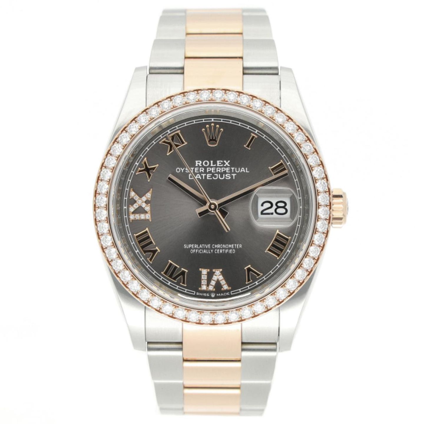 Rolex Datejust 36 126281RBR (2020) - Grijs wijzerplaat 36mm Staal (1/8)
