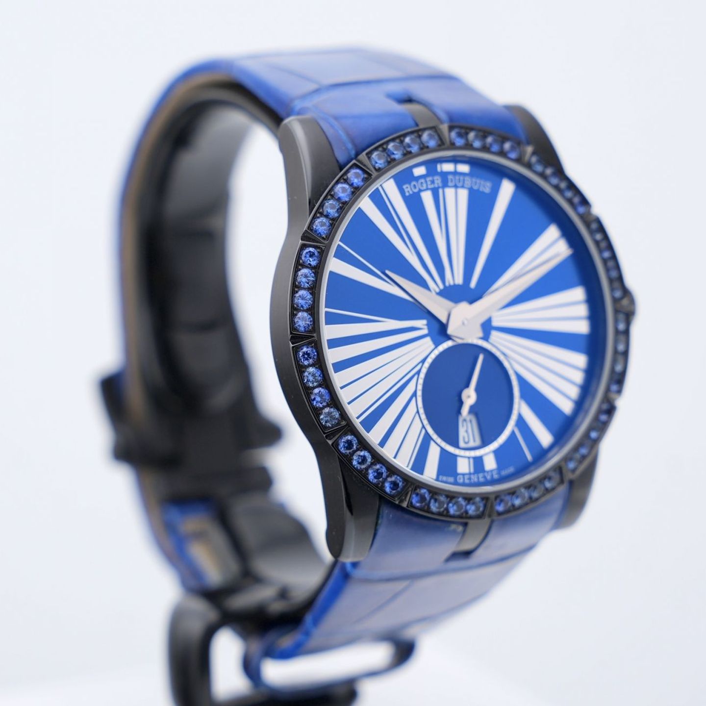 Roger Dubuis Excalibur DBEX0612 (Unknown (random serial)) - Blue dial 36 mm Titanium case (16/16)