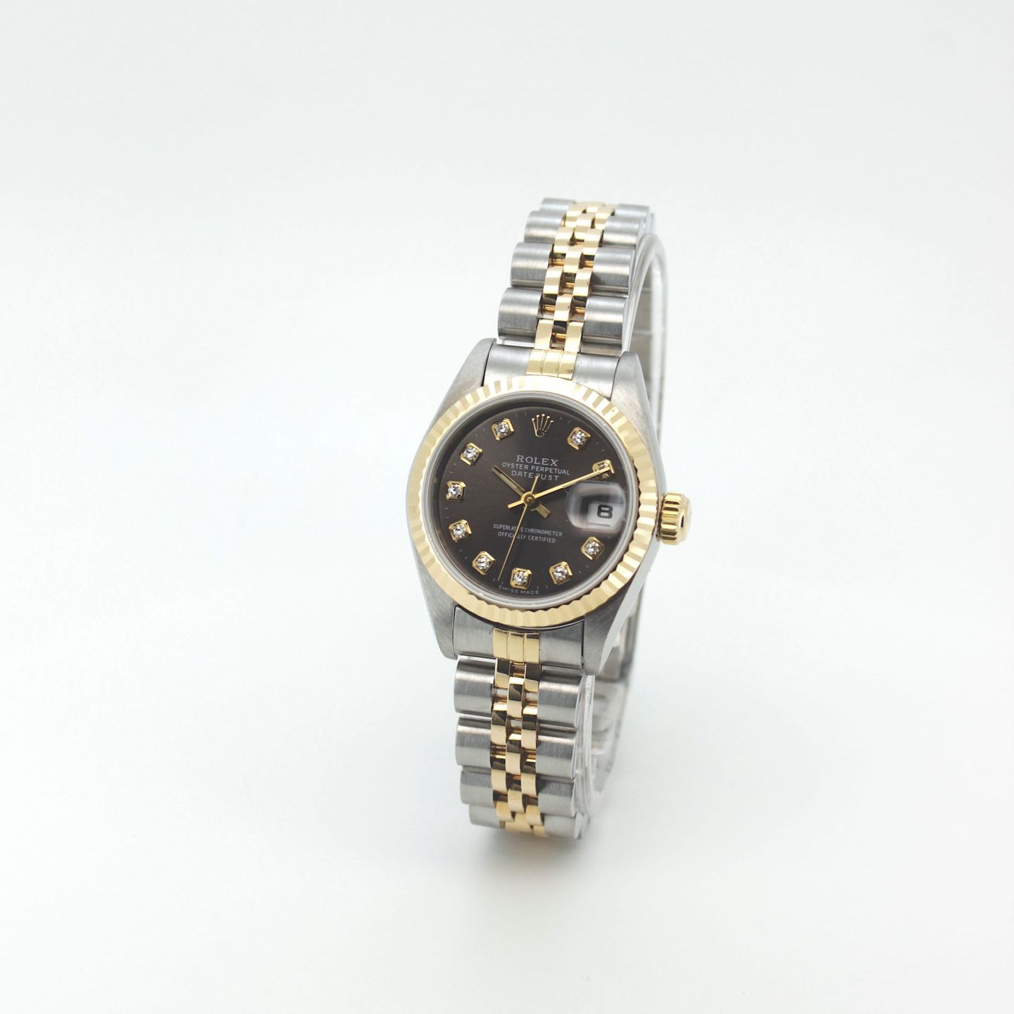 Rolex Lady-Datejust 69173 (Unknown (random serial)) - Grey dial 26 mm Gold/Steel case (1/8)
