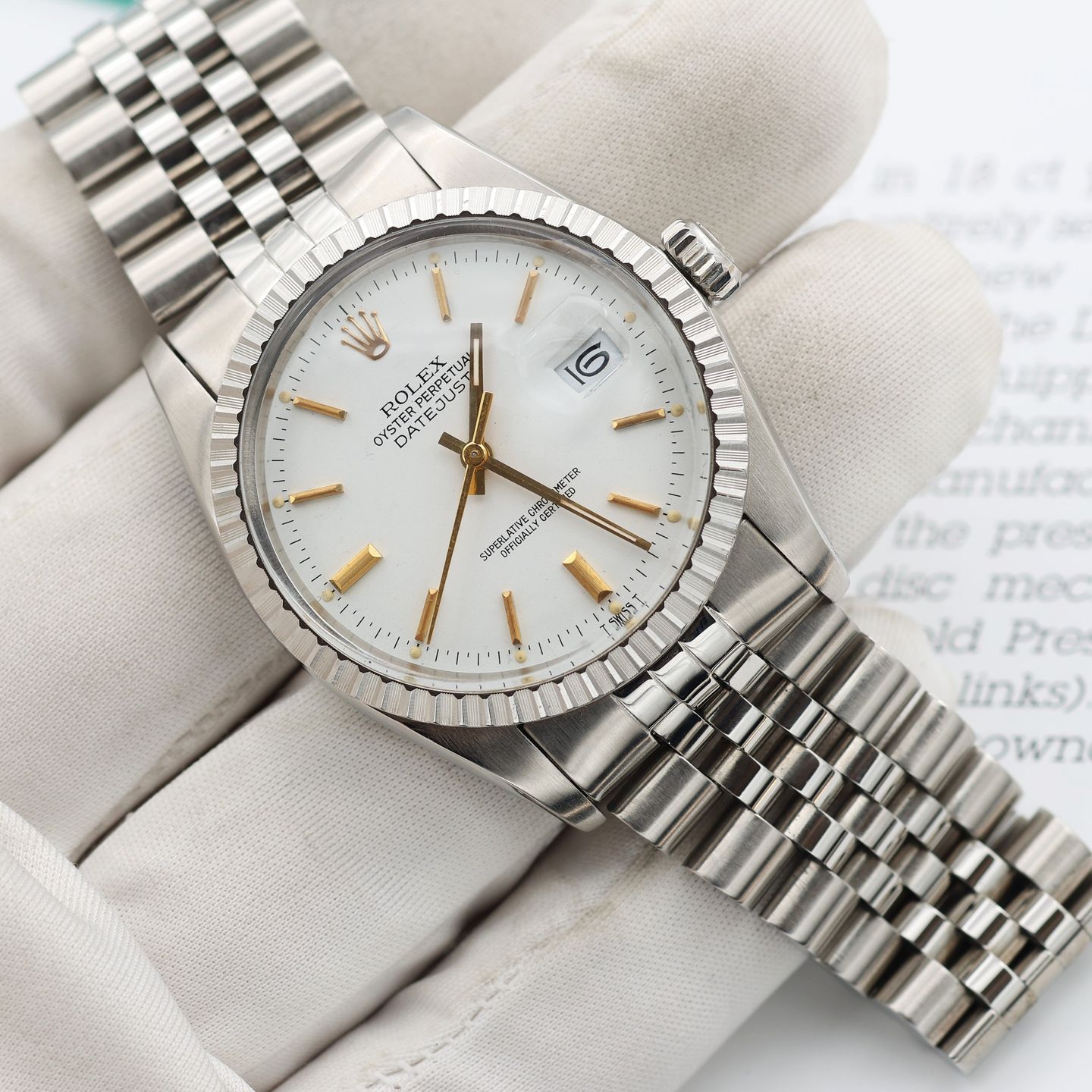 Rolex Datejust 36 16030 (Unknown (random serial)) - White dial 36 mm Steel case (7/8)